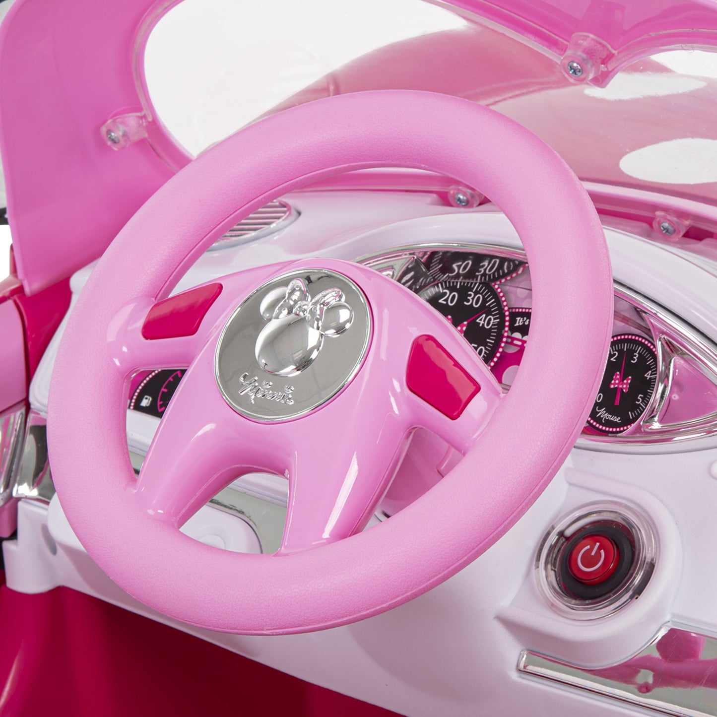 6V Disney Minnie Mouse Battery-Powered Ride-On Car, Kids Ages 3+ - Pink, One Unit