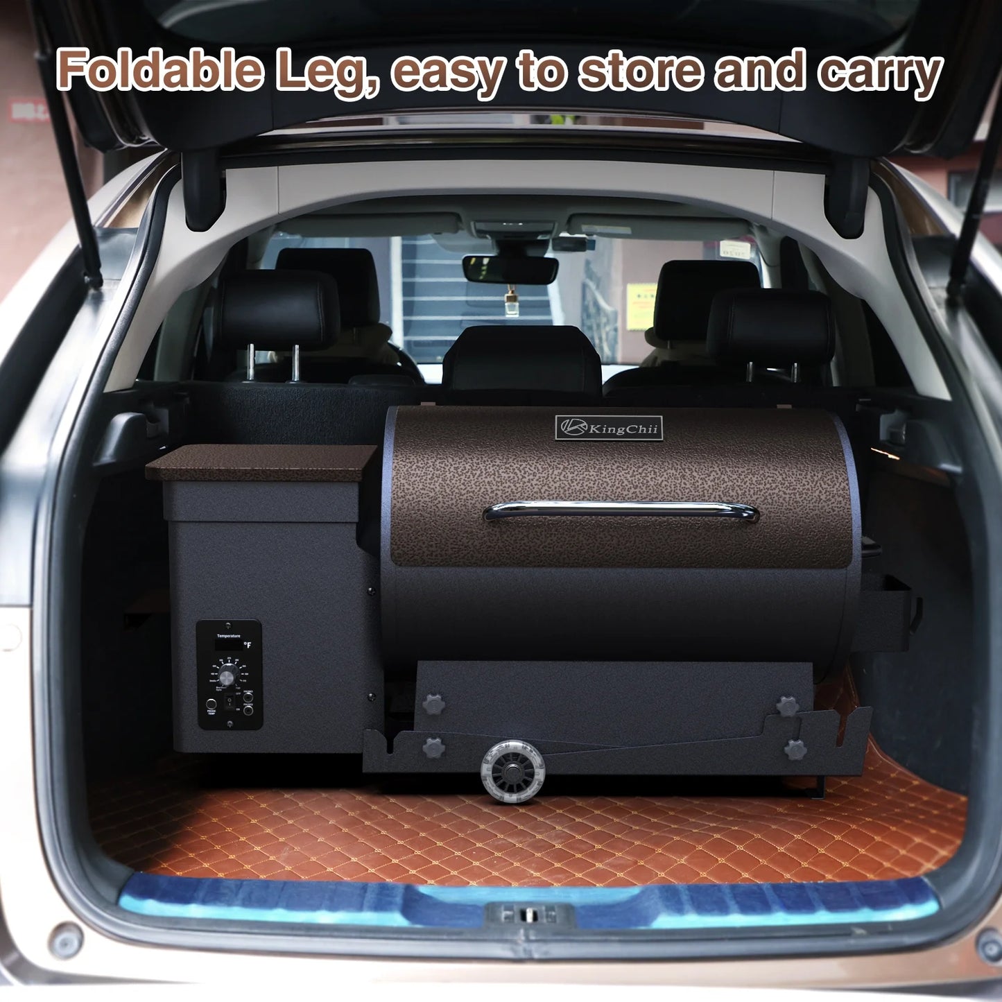 456 SQ.IN. Wood Pellet Grill & Smoker with Automatic Temperature Control, Foldable Legs for Easy Storage and Transport, Multifunctional BBQ Grill for Outdoor Cooking