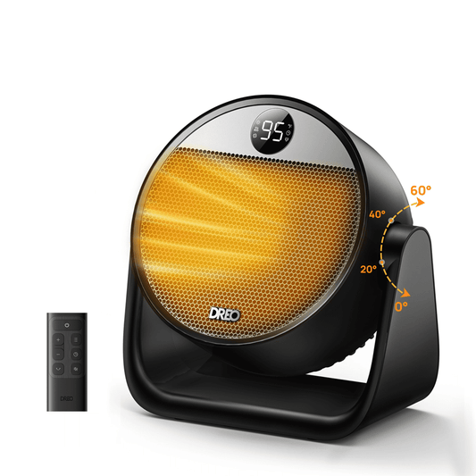 Heater, Space Heater with 60° Adjustable Tilt, 1500W Electric Heaters for inside with Thermostat, 8 Safety Protections, 12H Timer, 3 Modes, Remote, Portable Heater for Home, Office