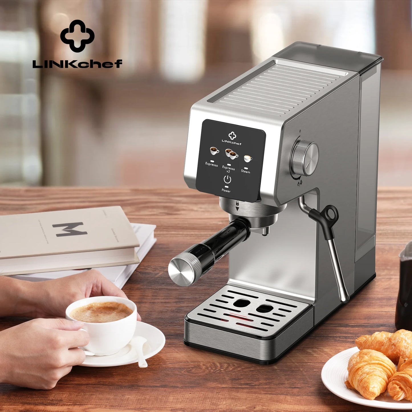 Espresso Machine 20 Bar, Professional Espresso Maker with Milk Frother Steam Wand