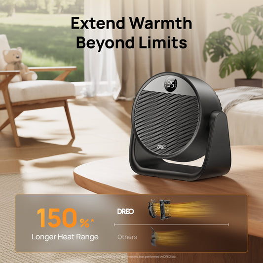 Heater, Space Heater with 60° Adjustable Tilt, 1500W Electric Heaters for inside with Thermostat, 8 Safety Protections, 12H Timer, 3 Modes, Remote, Portable Heater for Home, Office