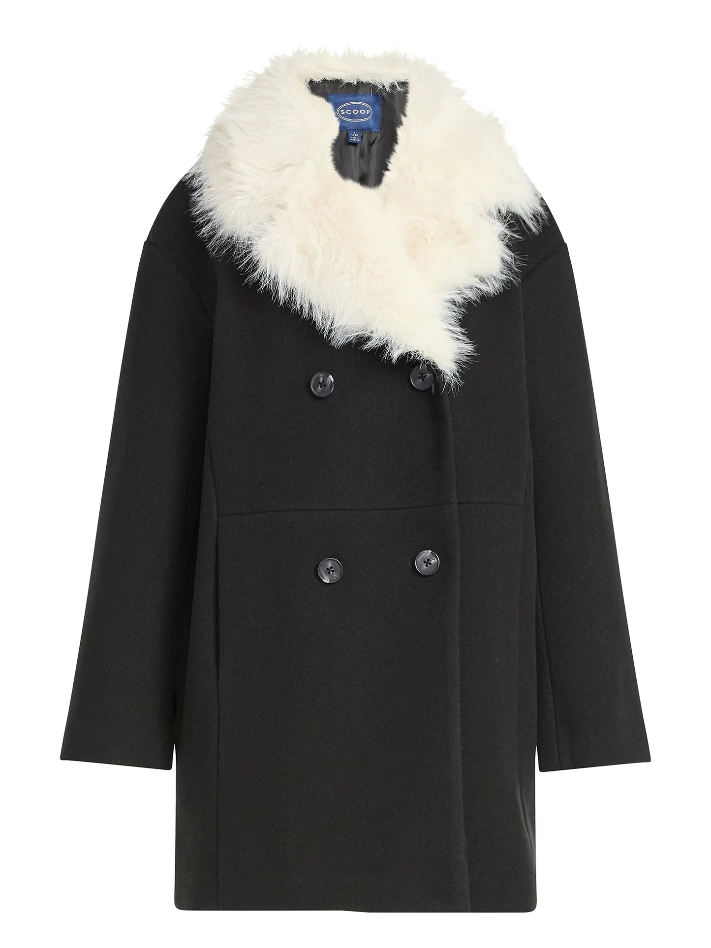Women'S and Women'S plus Oversized Faux Fur Collar Coat, Heavyweight, Sizes XS-4X