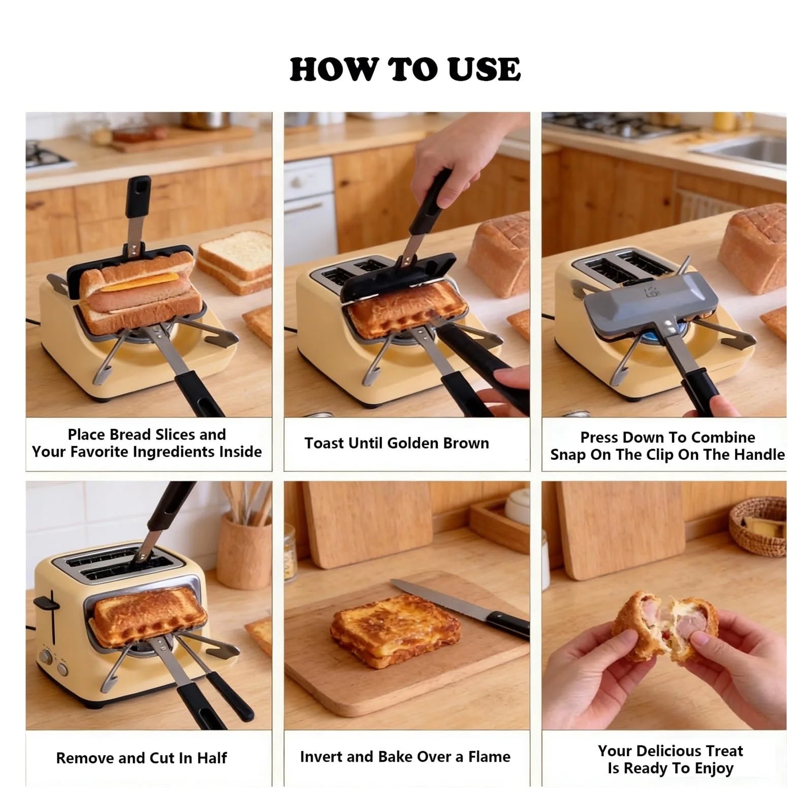 Non-Stick Double-Sided Sandwich Baking Pan - Household Breakfast Omelet & Waffle Maker, Multifunctional Sandwich Mold Pan, Easy-To-Clean Frying Pan for Eggs & Sandwiches, Kitchen Breakfast Tool