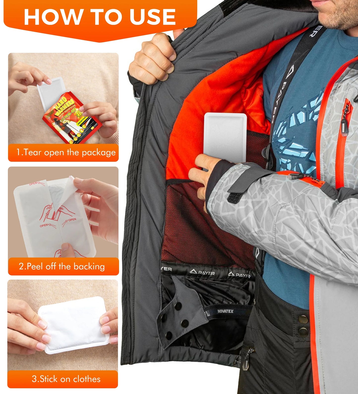 Body Warmer Hand Warmers with Adhesive Backing, Disposable 85Pcs, Long Last Safe Heated 12H