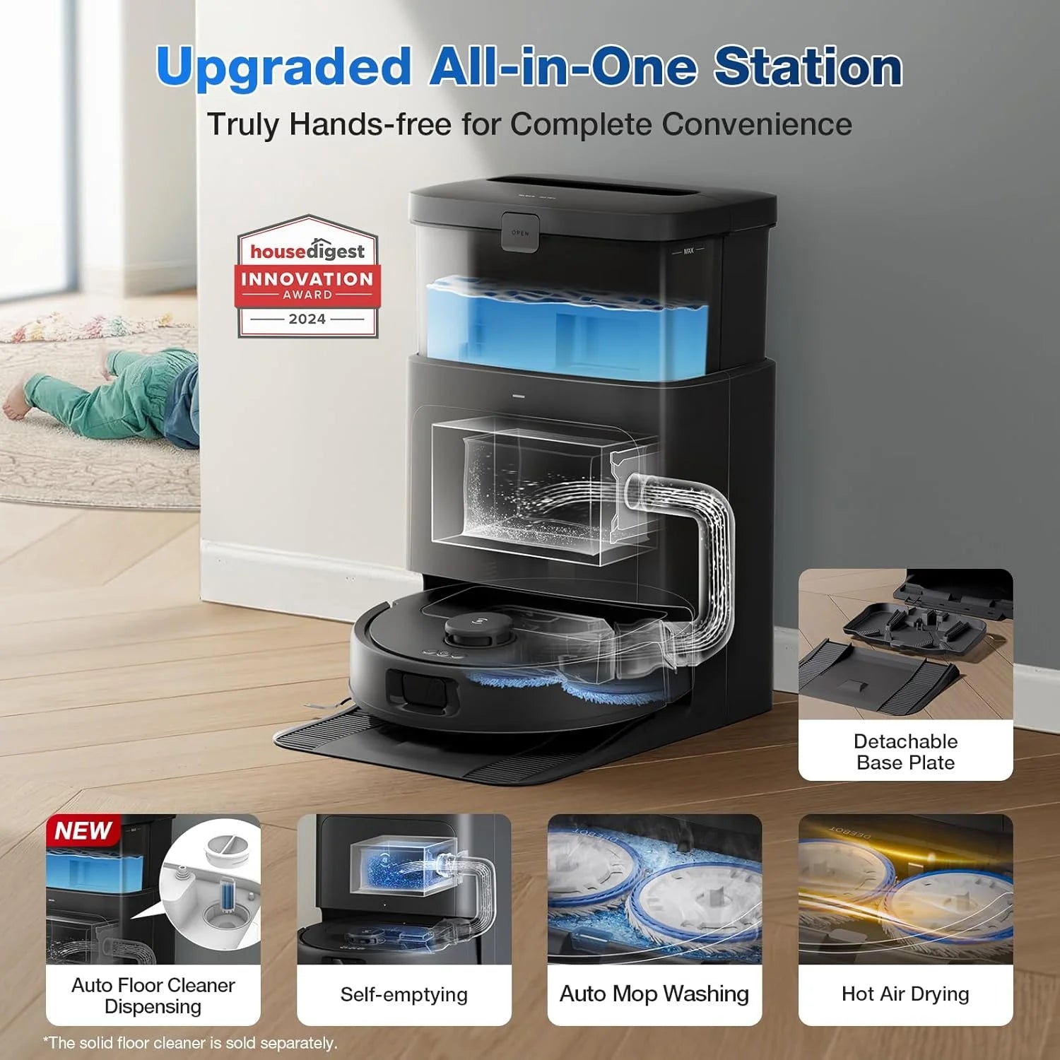 DEEBOT N30 Omni Robot Vacuum & Mop, 10000Pa Suction, Truedge Mopping, Zerotangle 2.0 Technology