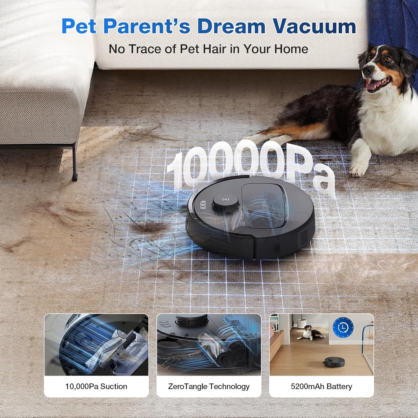 DEEBOT N30 Omni Robot Vacuum & Mop, 10000Pa Suction, Truedge Mopping, Zerotangle 2.0 Technology