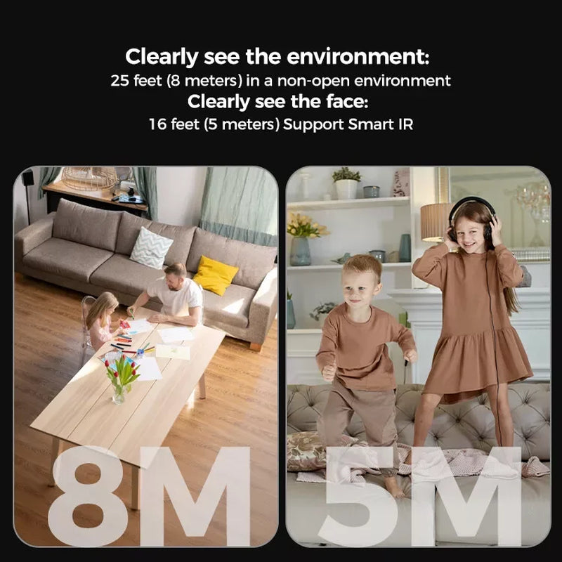 8MP Pixel 4K Smart Home Indoor Security Camera, 2.4G WIFI with Night Vision,Motion Detection for Baby and Pet Monitor, Cloud & SD Card Storage, Works with Alexa& Google Assistant P160M