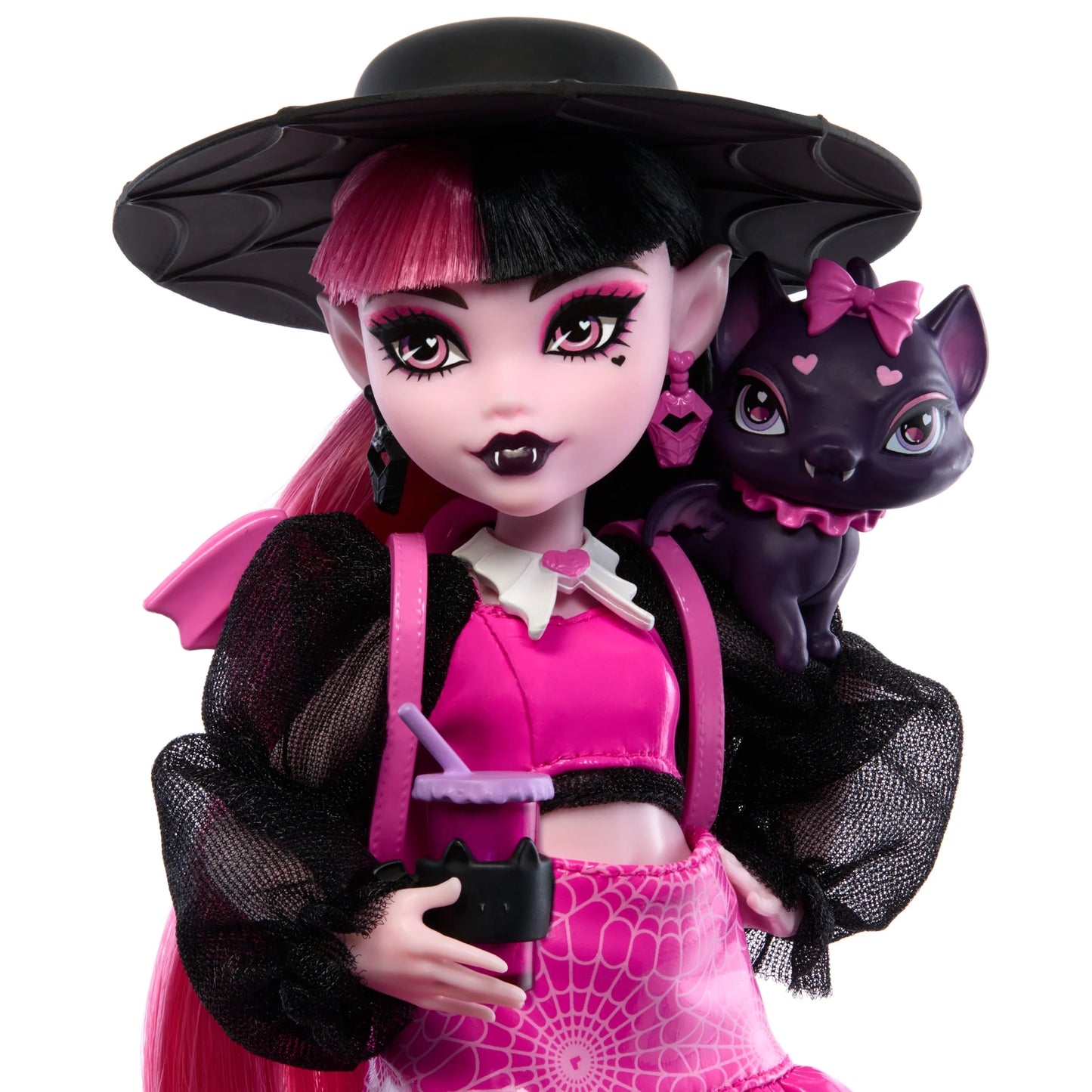 Draculaura Fashion Doll with Pet Bat-Cat Count Fabulous and Accessories