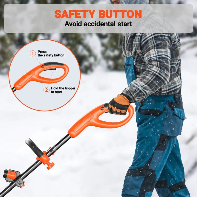 48V 16-Inch Cordless Snow Shovel with Wheels,Electric Snow Blower with LED Lights, 2 Batteries & Dual Quick Charger Included for Driveway