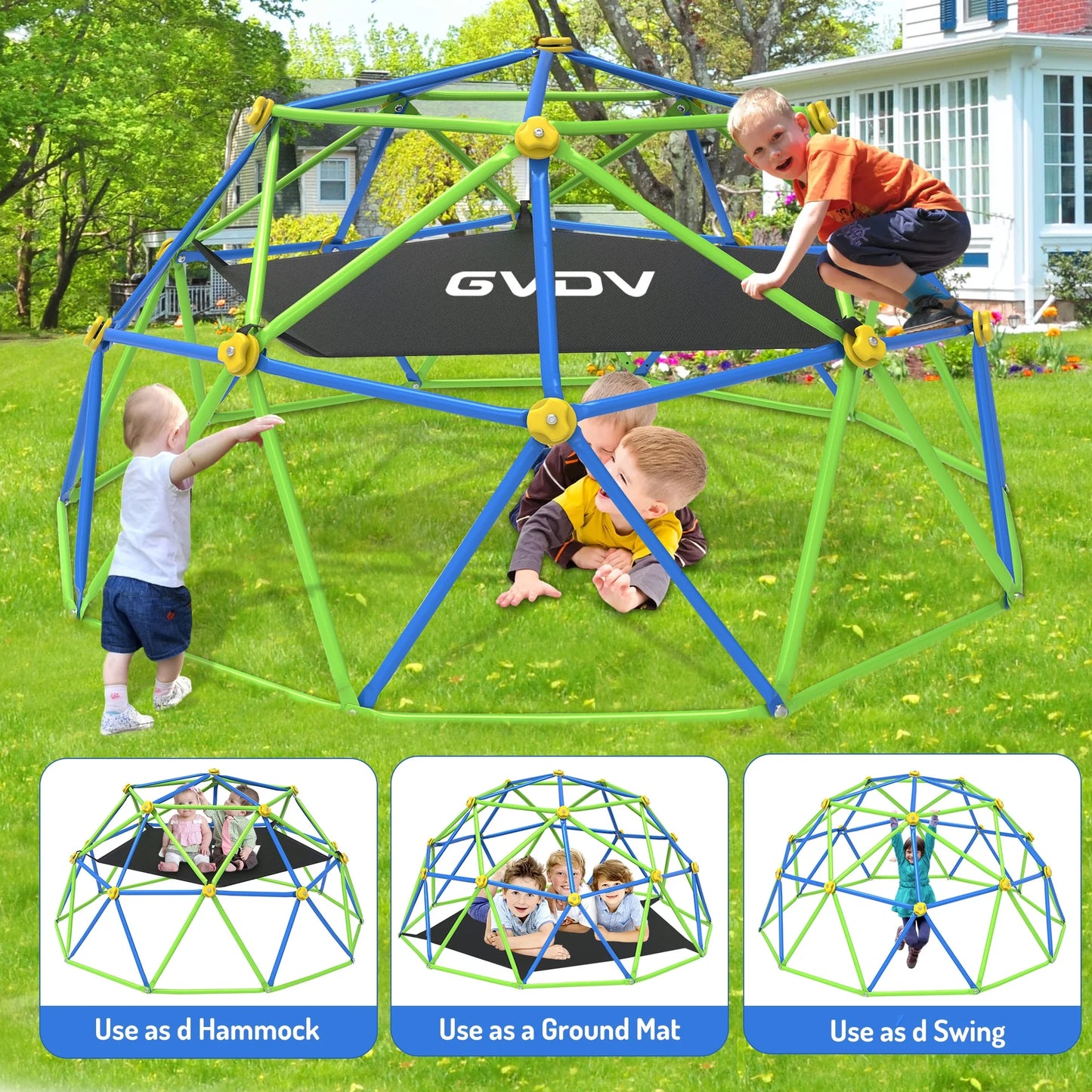 10 FT Dome Climber Jungle Gym for Kids - Outdoor Rust-Resistant Play Equipment, Easy Assembly, Supports 1000 Lbs