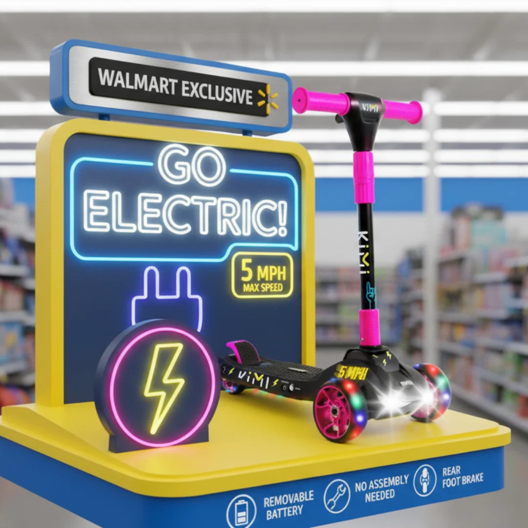 Foldable 3-Wheel Electric Scooter for Kids, Adjustable, Age 2-9, 5Mph, Lights, 10 Miles Range, Charger Included