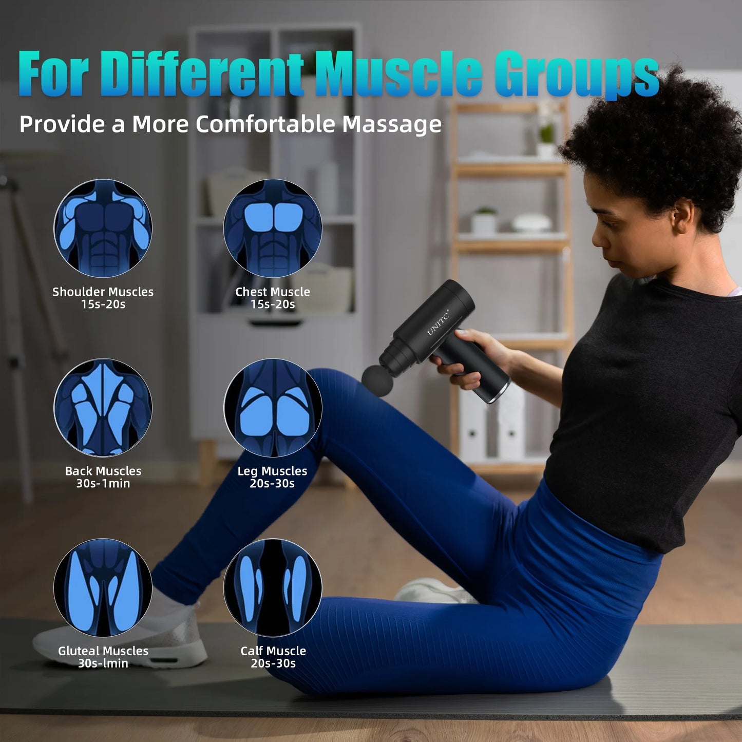 Mini Massage Gun with Heat&Cold, Deep Tissue Messager with 6 Heads, Gifts