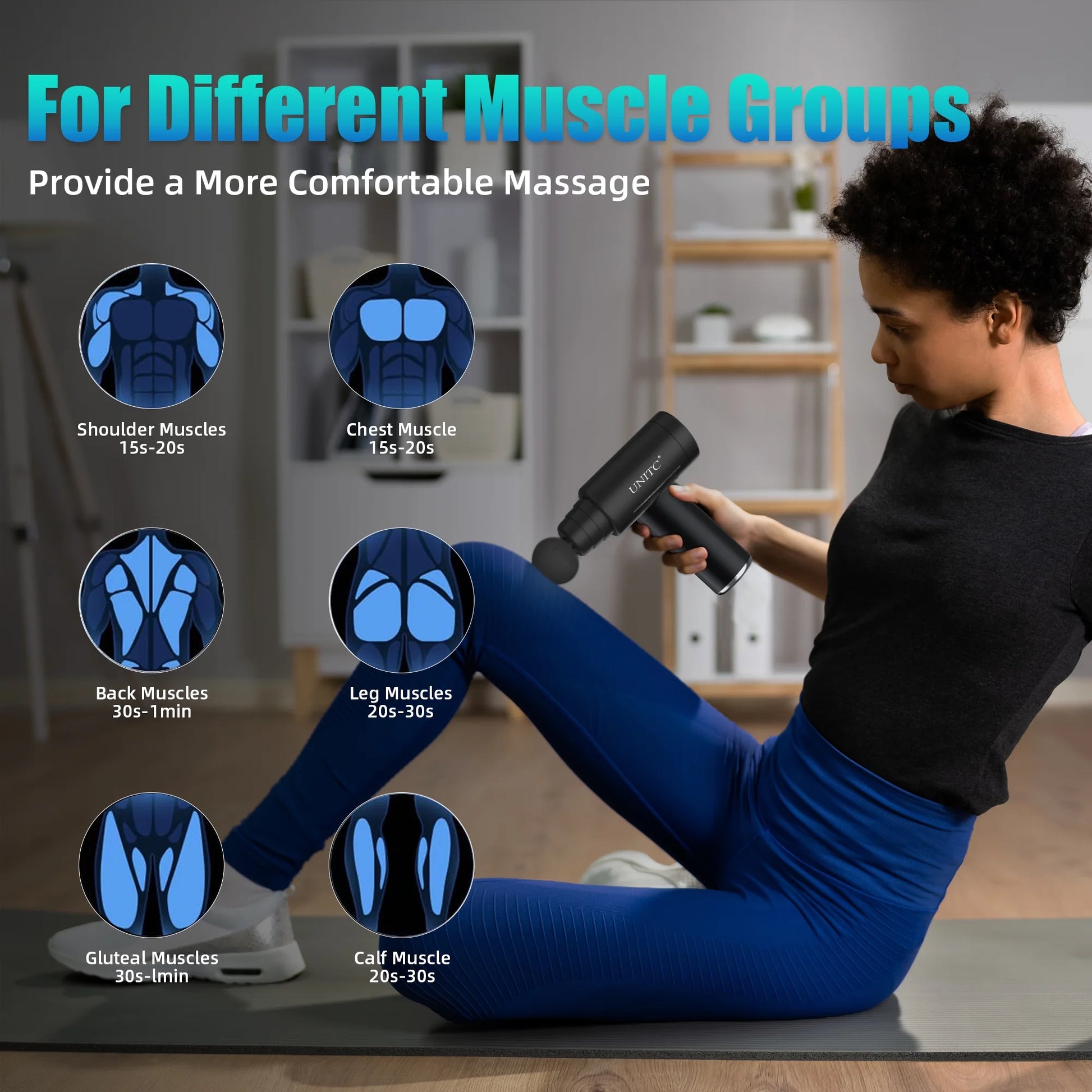 Mini Massage Gun with Heat&Cold, Deep Tissue Messager with 6 Heads, Gifts
