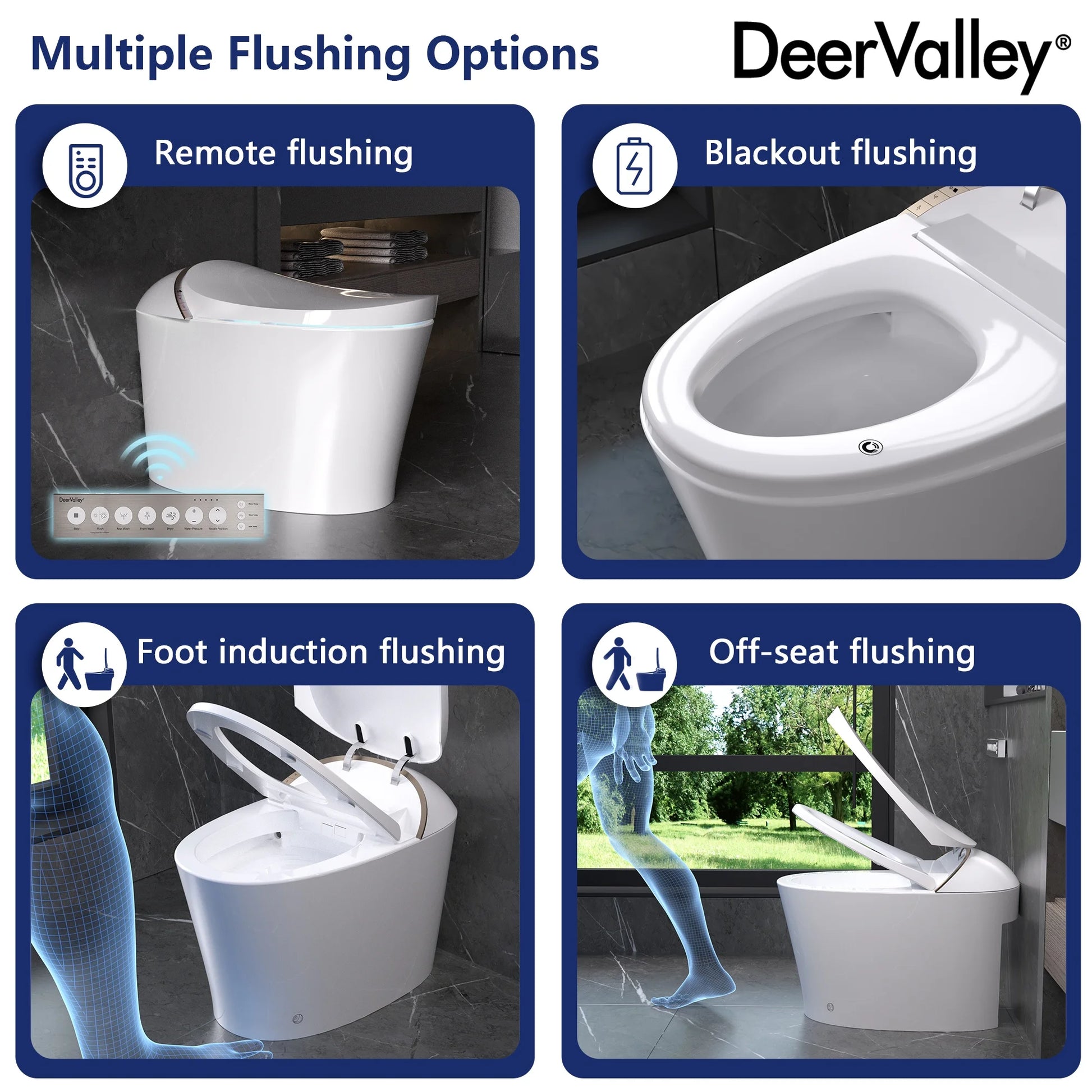 Tankless Elongated Smart Toilet Bidet 1.1/1.45 GPF in White with Auto Close/Flush, UV Sterilization, Warm Water, Dryer