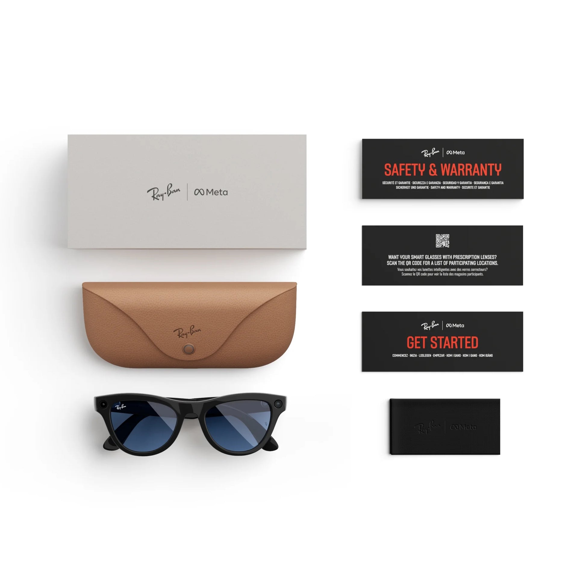 Ray-Ban , Skyler Glasses with  AI, Audio, Photo, Video Compatibility, Shiny Black, Blue Transition, Regular Fit