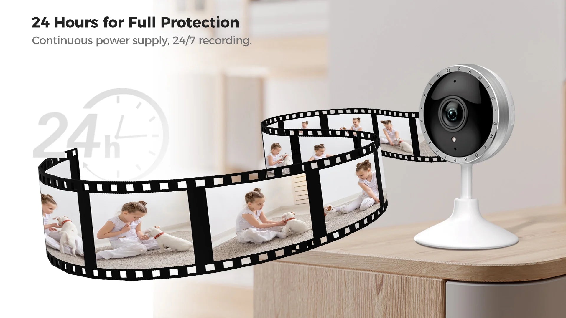 8MP Pixel 4K Smart Home Indoor Security Camera, 2.4G WIFI with Night Vision,Motion Detection for Baby and Pet Monitor, Cloud & SD Card Storage, Works with Alexa& Google Assistant P160M