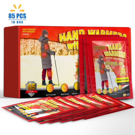 Body Warmer Hand Warmers with Adhesive Backing, Disposable 85Pcs, Long Last Safe Heated 12H