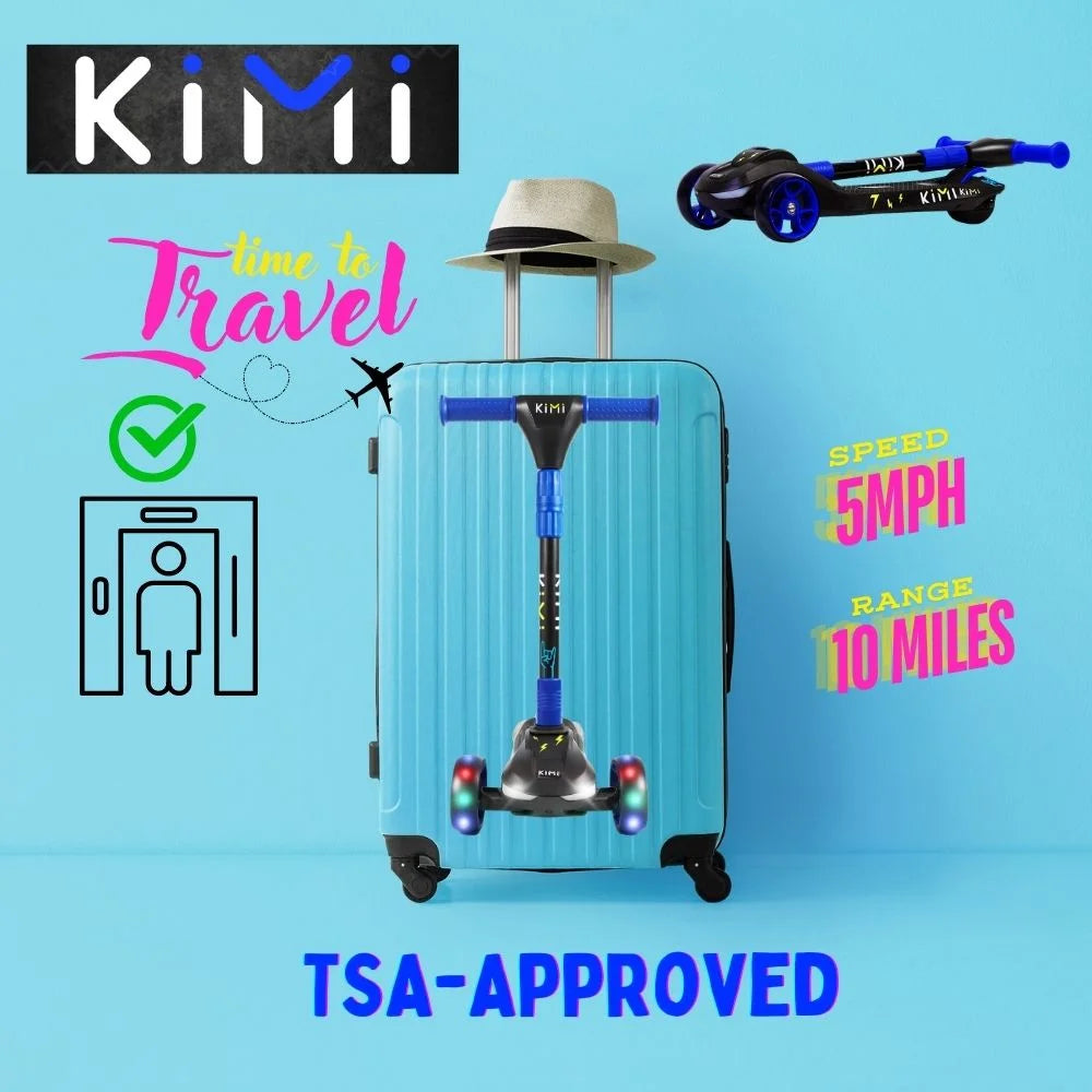 Foldable 3-Wheel Electric Scooter for Kids, Adjustable, Age 2-9, 5Mph, Lights, 10 Miles Range, Charger Included
