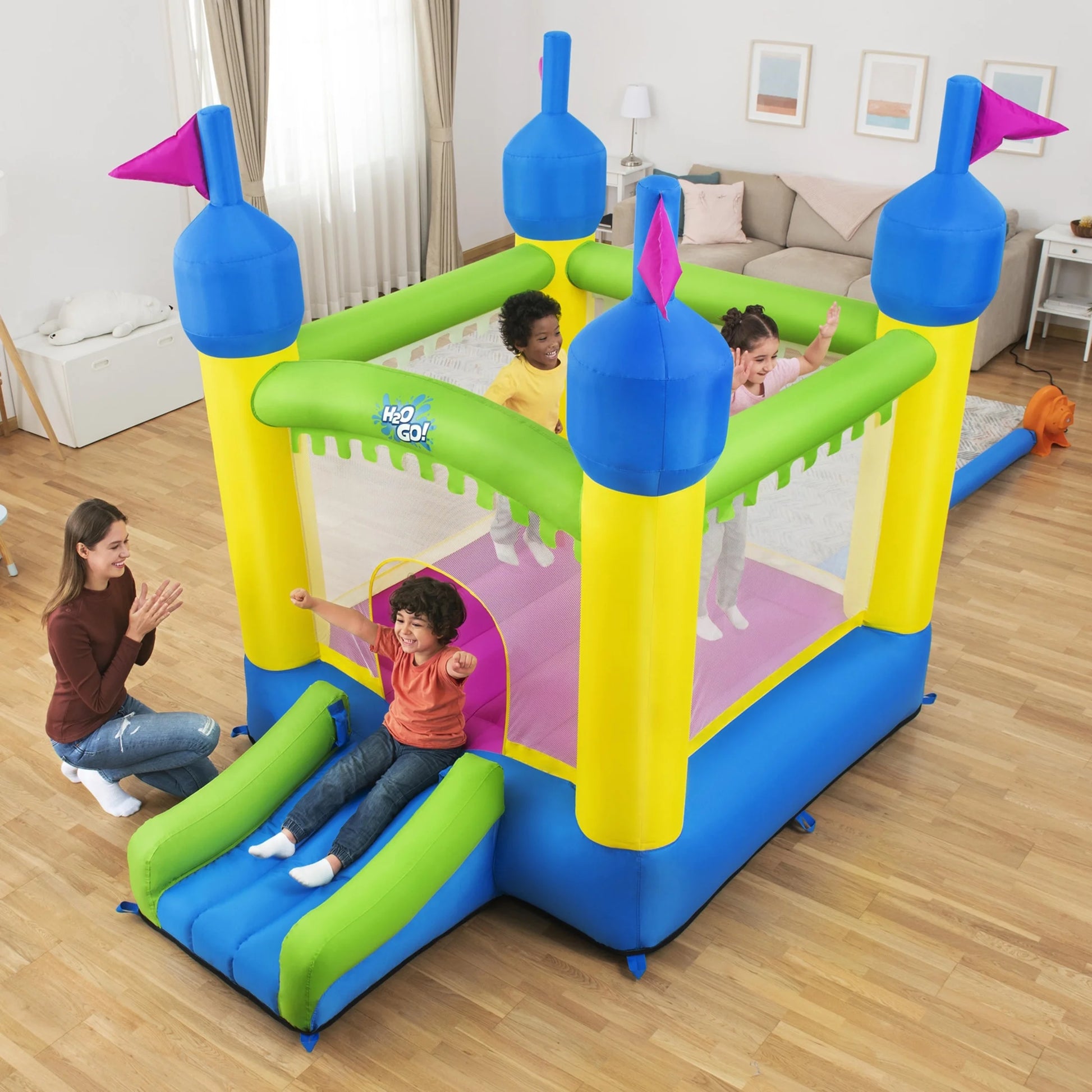 Castletopia Bounce House with Extra-Wide Slide and Blower, Indoor/Outdoor, Ages 3+