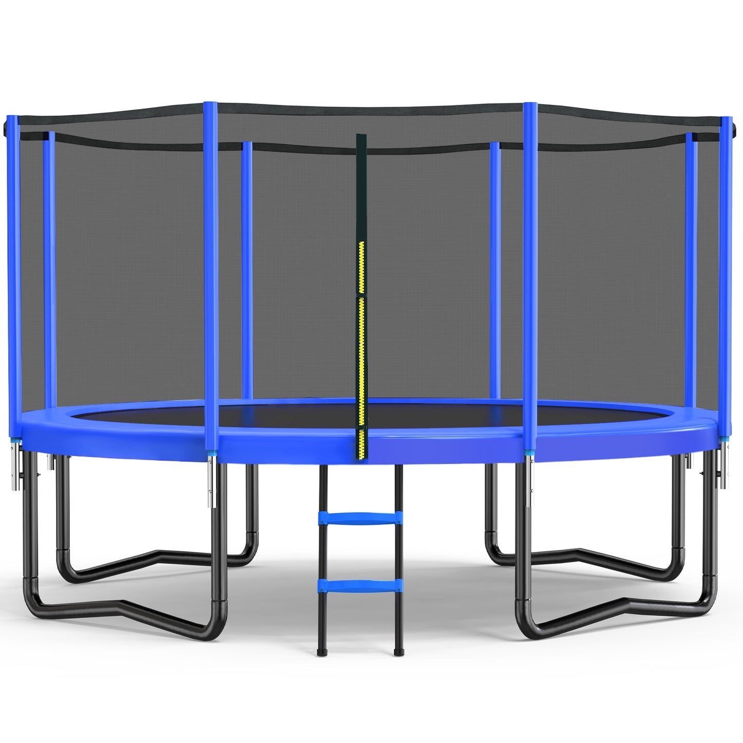 14FT 12FT 10FT 8FT Trampoline for Kids and Adults, 450 LBS Weight Capacity, with Safety Enclosure Net, Ladder, Heavy-Duty Galvanized Steel Frame, Outdoor Backyard Jumping Toy