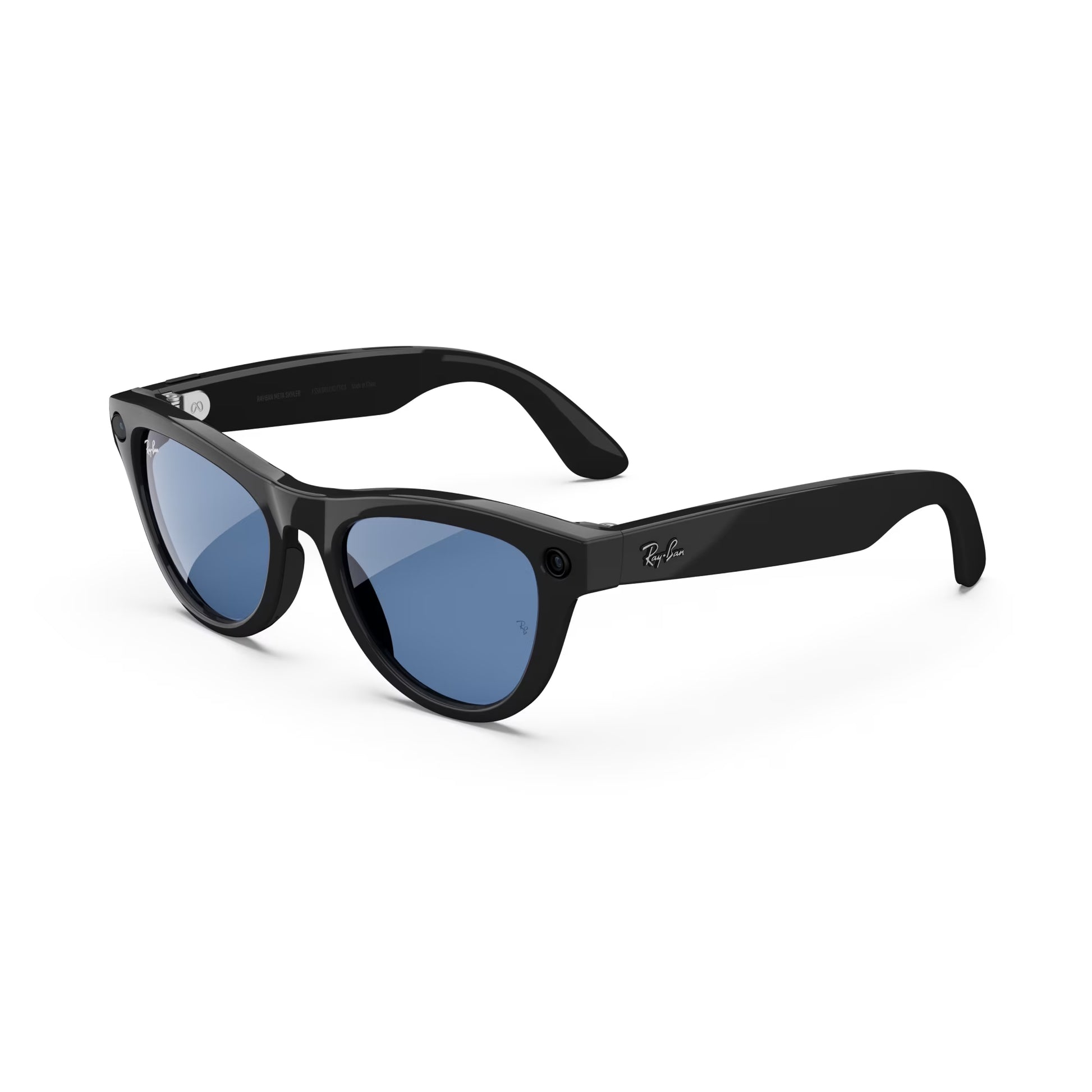 Ray-Ban , Skyler Glasses with  AI, Audio, Photo, Video Compatibility, Shiny Black, Blue Transition, Regular Fit