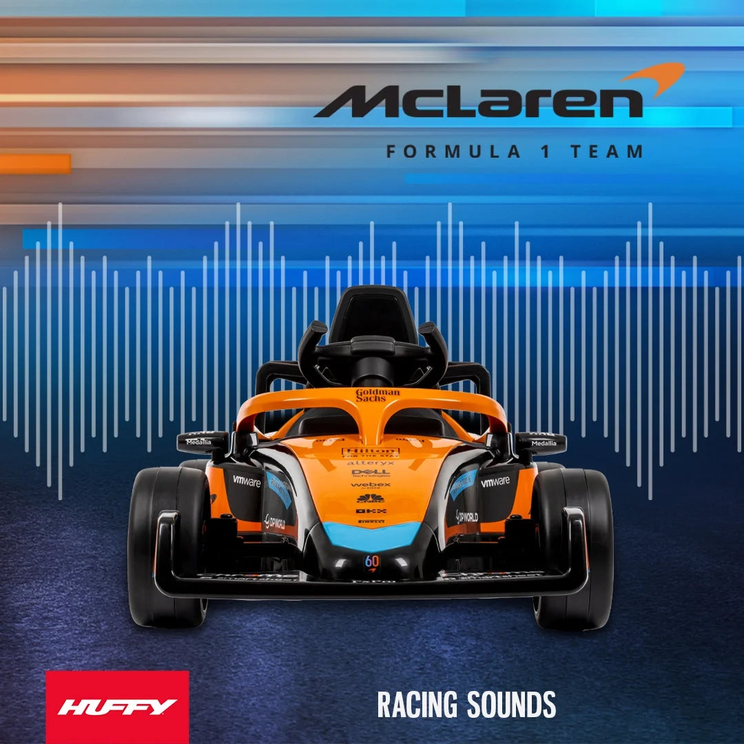 12V Mclaren Formula 1 Kids Ride-On Car with Remote Control, Ages 3–5, Black - One Unit