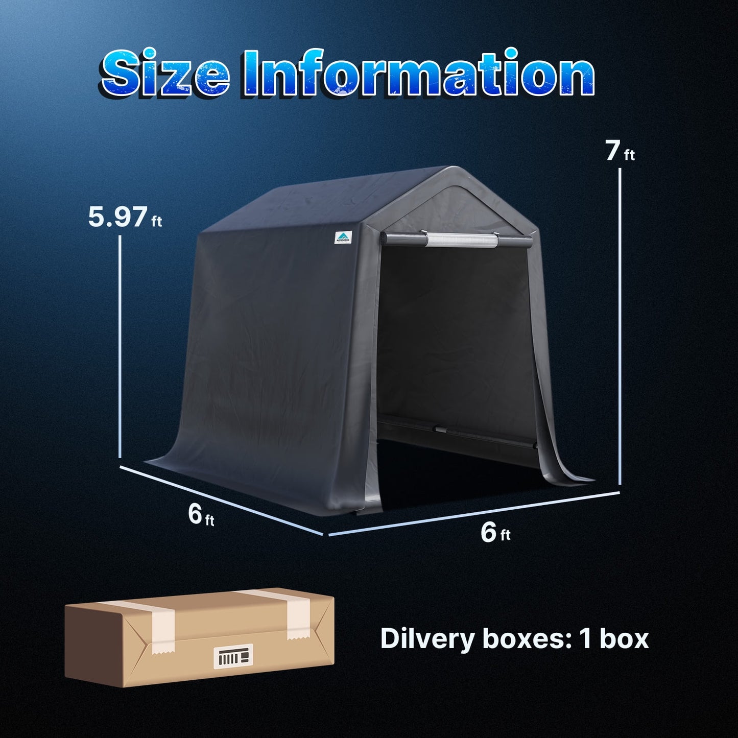 6X6 Ft Carport Outdoor Portable Storage Shelter Shed Carport, Gray