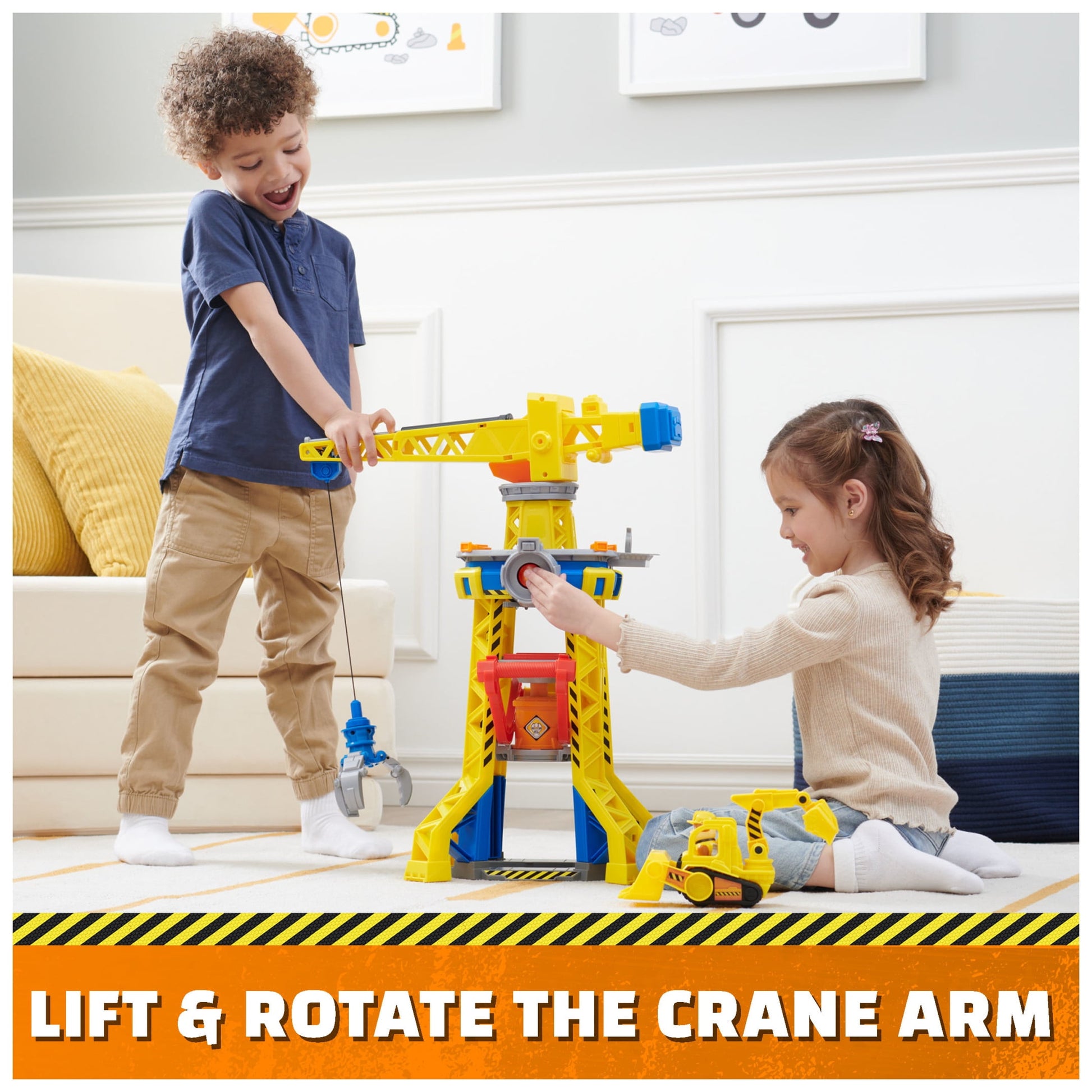 PAW Patrol,  Bark Yard Crane Tower Playset with Action Figure and Vehicle, for Kids Age 3 and Up