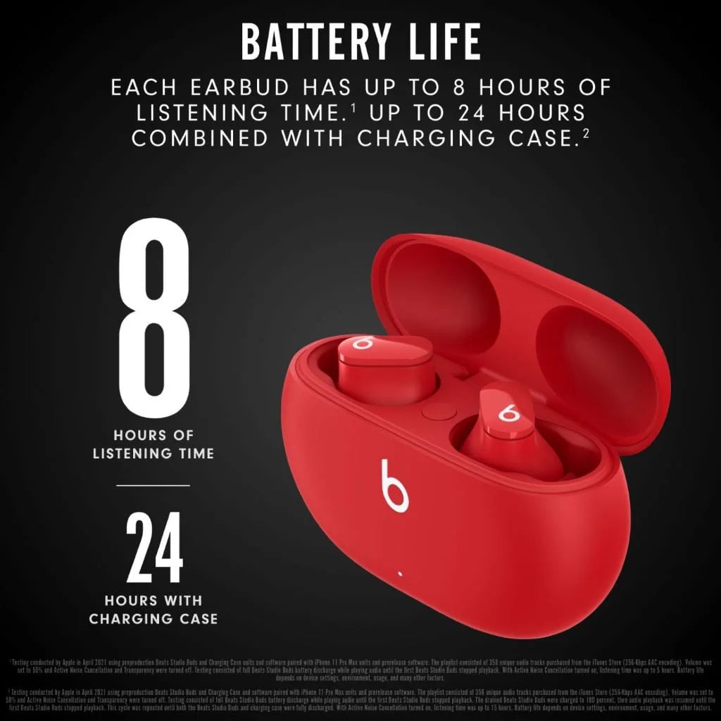 Studio Buds True Wireless Bluetooth Earbud Headphones Type, Red
