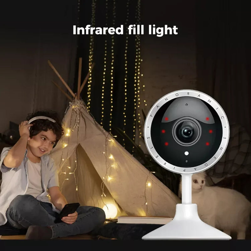 8MP Pixel 4K Smart Home Indoor Security Camera, 2.4G WIFI with Night Vision,Motion Detection for Baby and Pet Monitor, Cloud & SD Card Storage, Works with Alexa& Google Assistant P160M