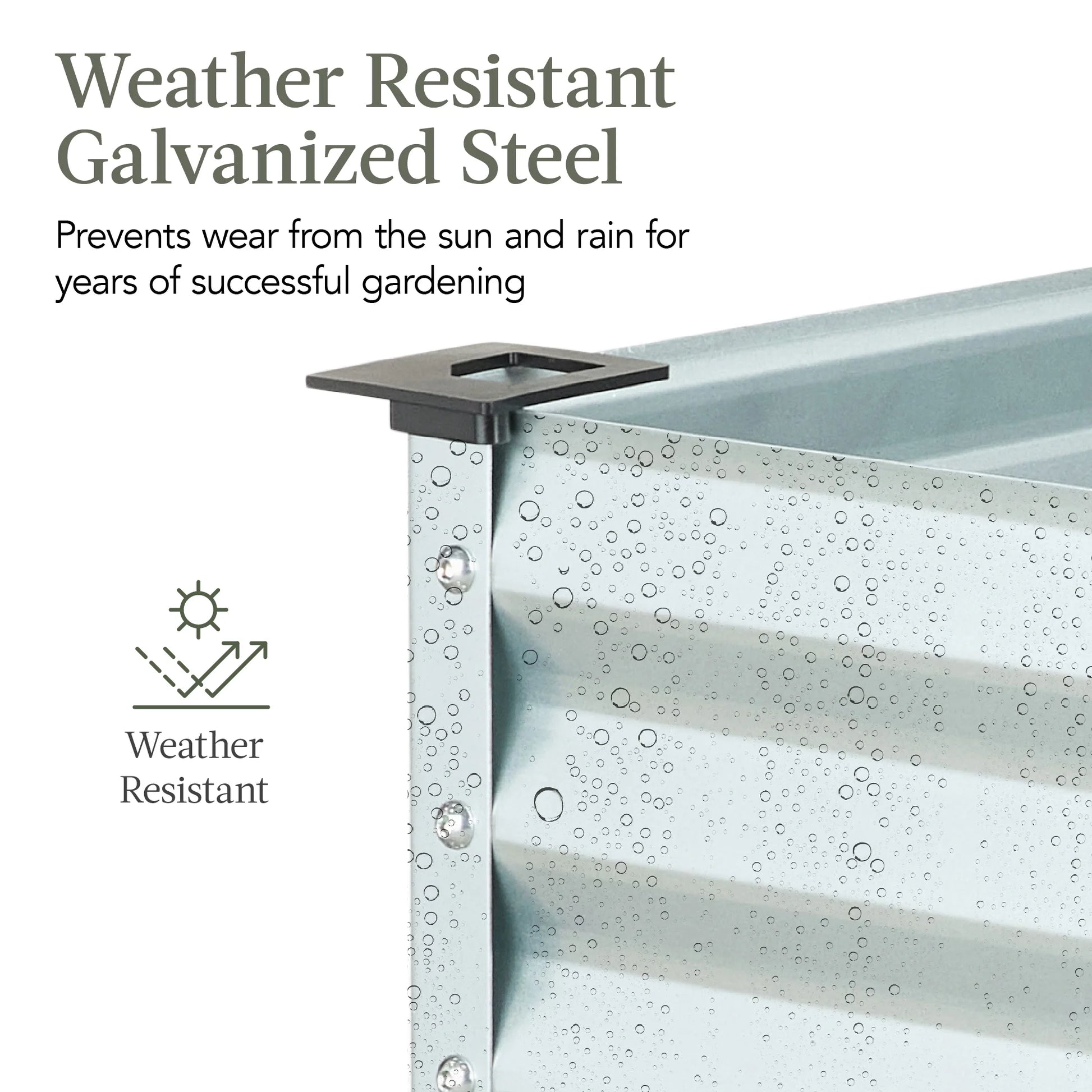 48X24X30In Elevated Galvanized Metal Garden Bed W/ Corner Protectors - Silver