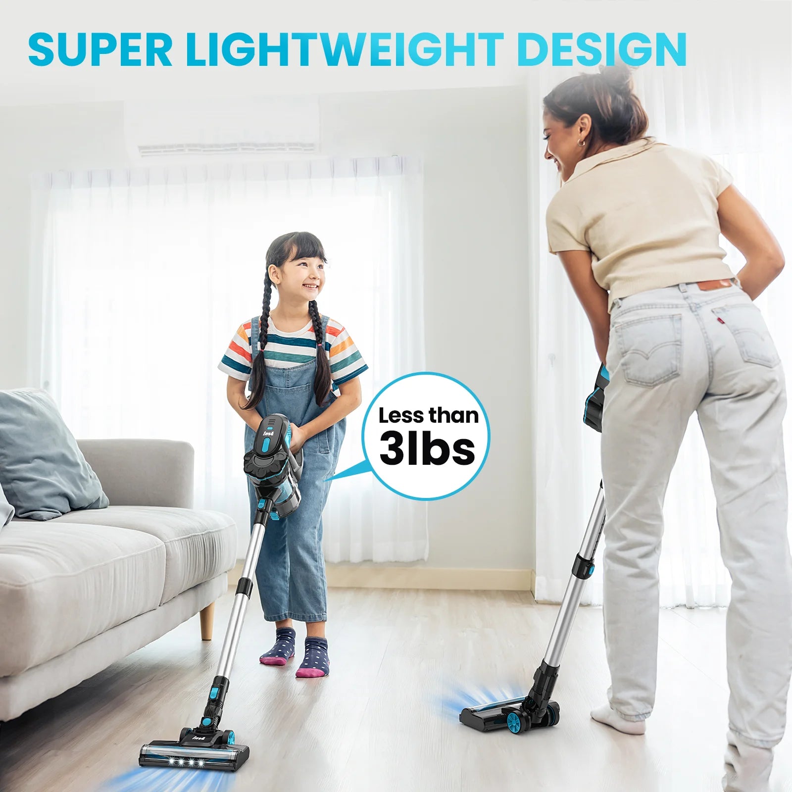 Cordless Vacuum Cleaners, 6-In-1 Lightweight Stick Vacuum for Hardwood Floor Carpet Pet Hair, V770