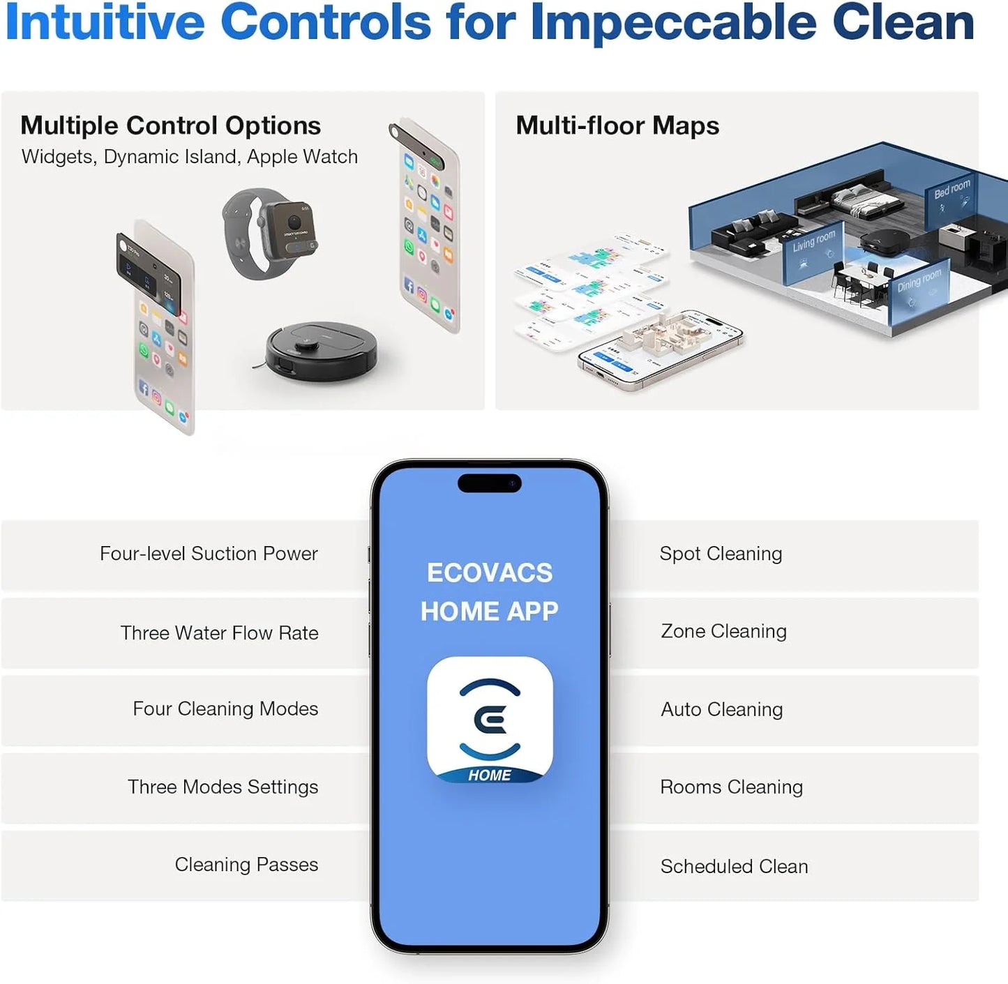 DEEBOT N30 Omni Robot Vacuum & Mop, 10000Pa Suction, Truedge Mopping, Zerotangle 2.0 Technology