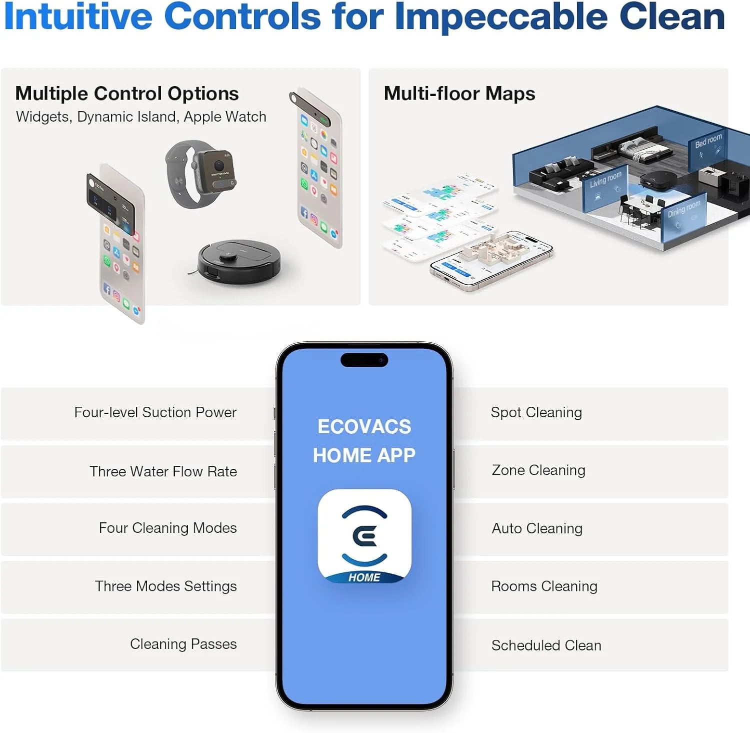 DEEBOT N30 Omni Robot Vacuum & Mop, 10000Pa Suction, Truedge Mopping, Zerotangle 2.0 Technology
