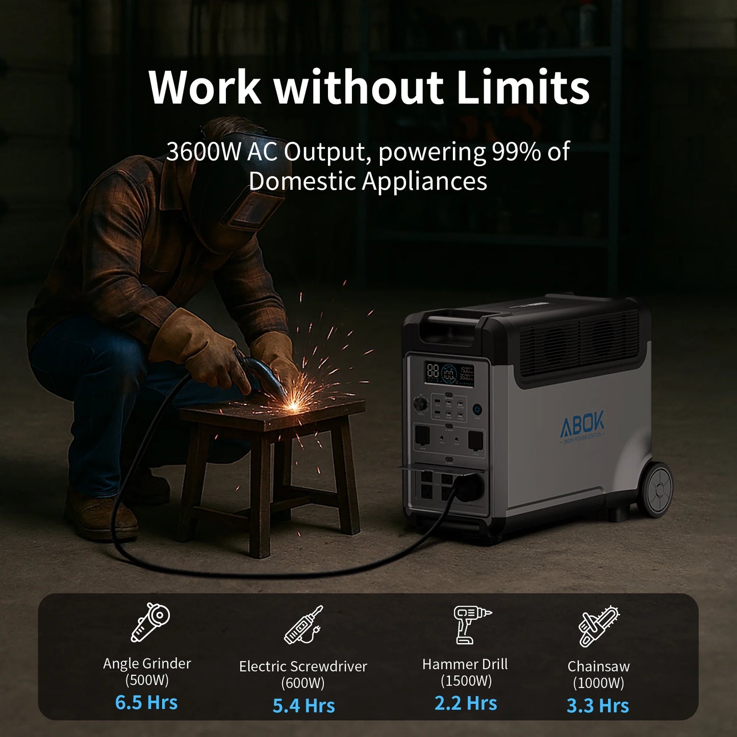 Ark3600 Solar Generator with DC-DC 500W Alternator Charger, 3840Wh 3600W Lifepo4 – Home, Rvs, Outages, Off-Grid