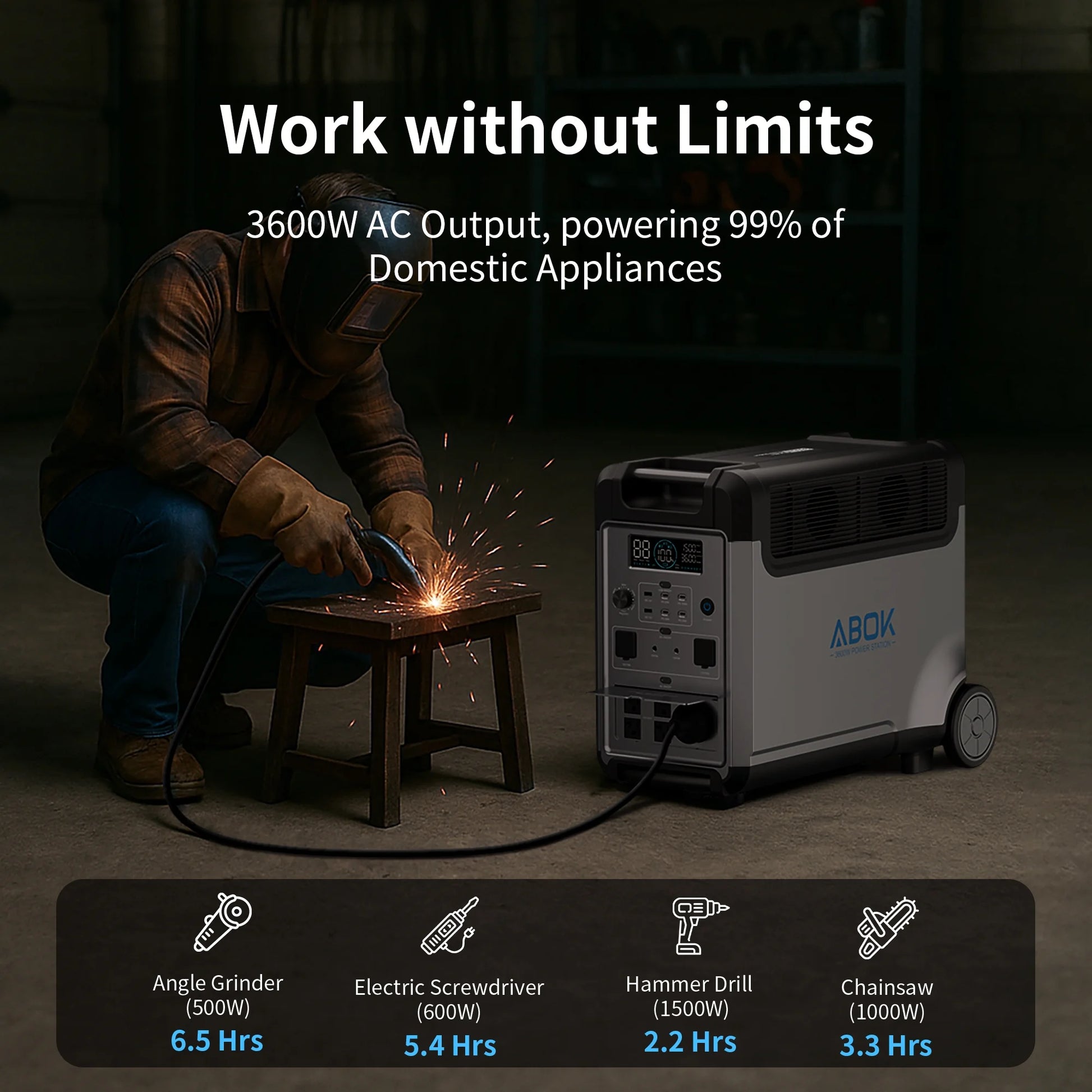 Ark3600 Solar Generator with DC-DC 500W Alternator Charger, 3840Wh 3600W Lifepo4 – Home, Rvs, Outages, Off-Grid