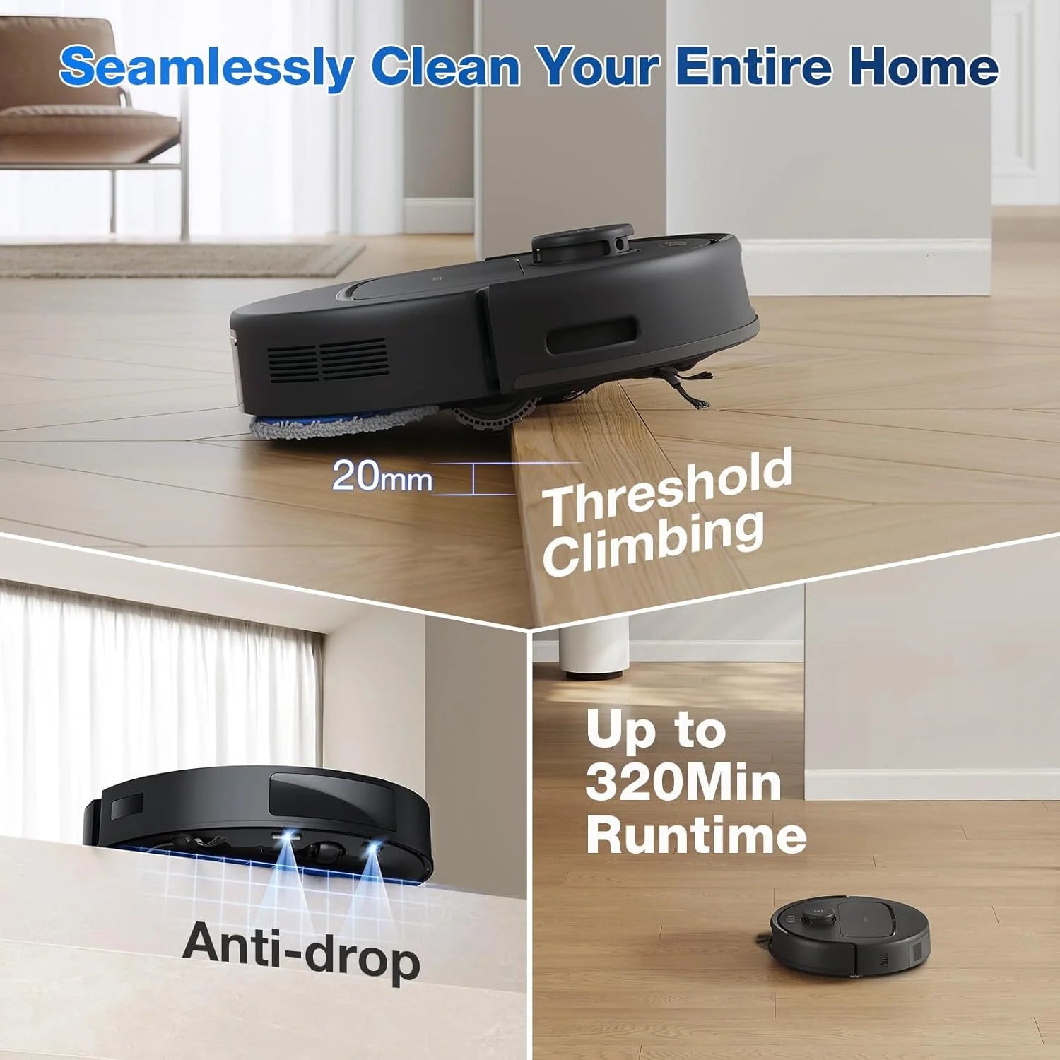 DEEBOT N30 Omni Robot Vacuum & Mop, 10000Pa Suction, Truedge Mopping, Zerotangle 2.0 Technology