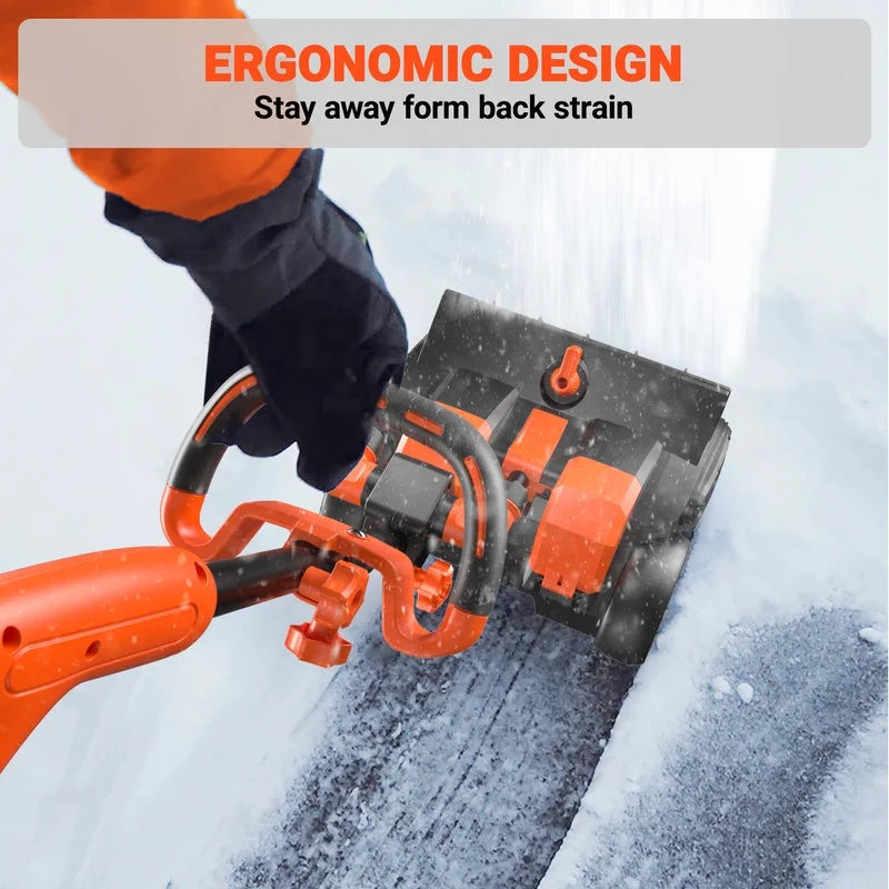48V 16-Inch Cordless Snow Shovel with Wheels,Electric Snow Blower with LED Lights, 2 Batteries & Dual Quick Charger Included for Driveway