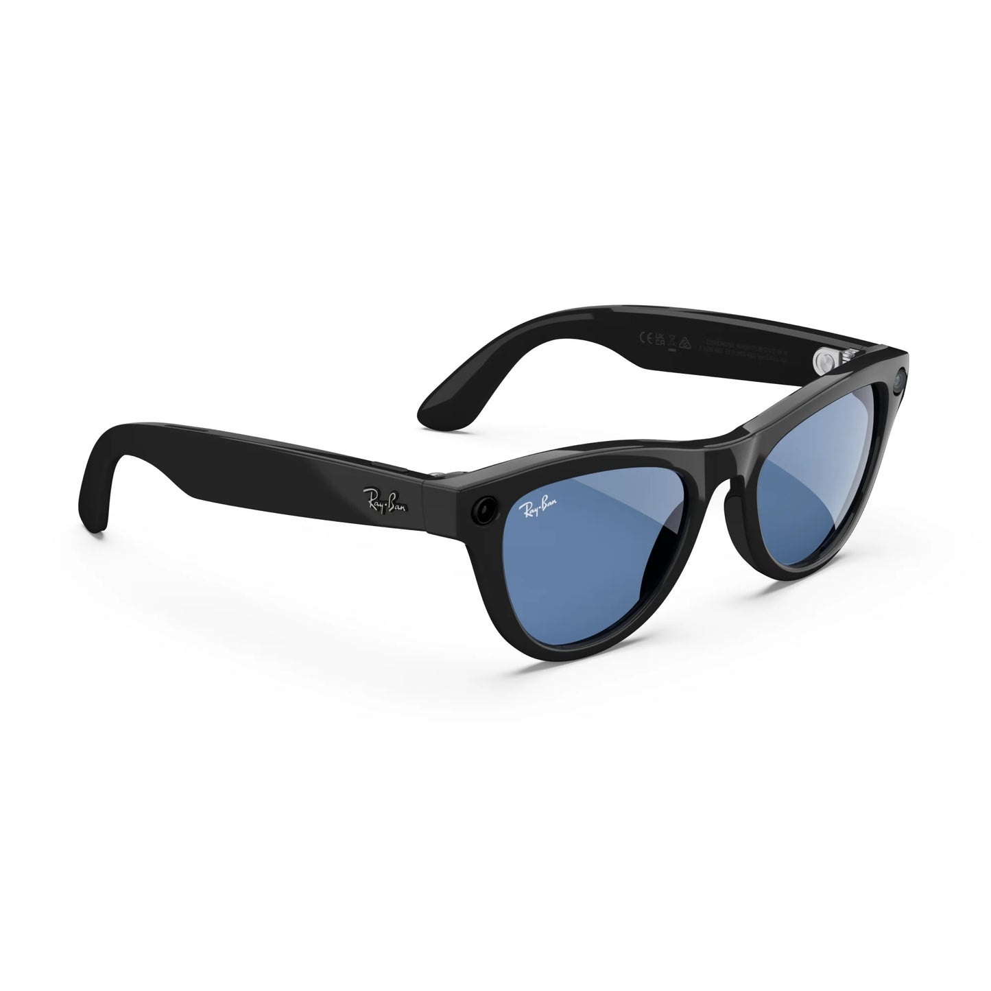 Ray-Ban , Skyler Glasses with  AI, Audio, Photo, Video Compatibility, Shiny Black, Blue Transition, Regular Fit