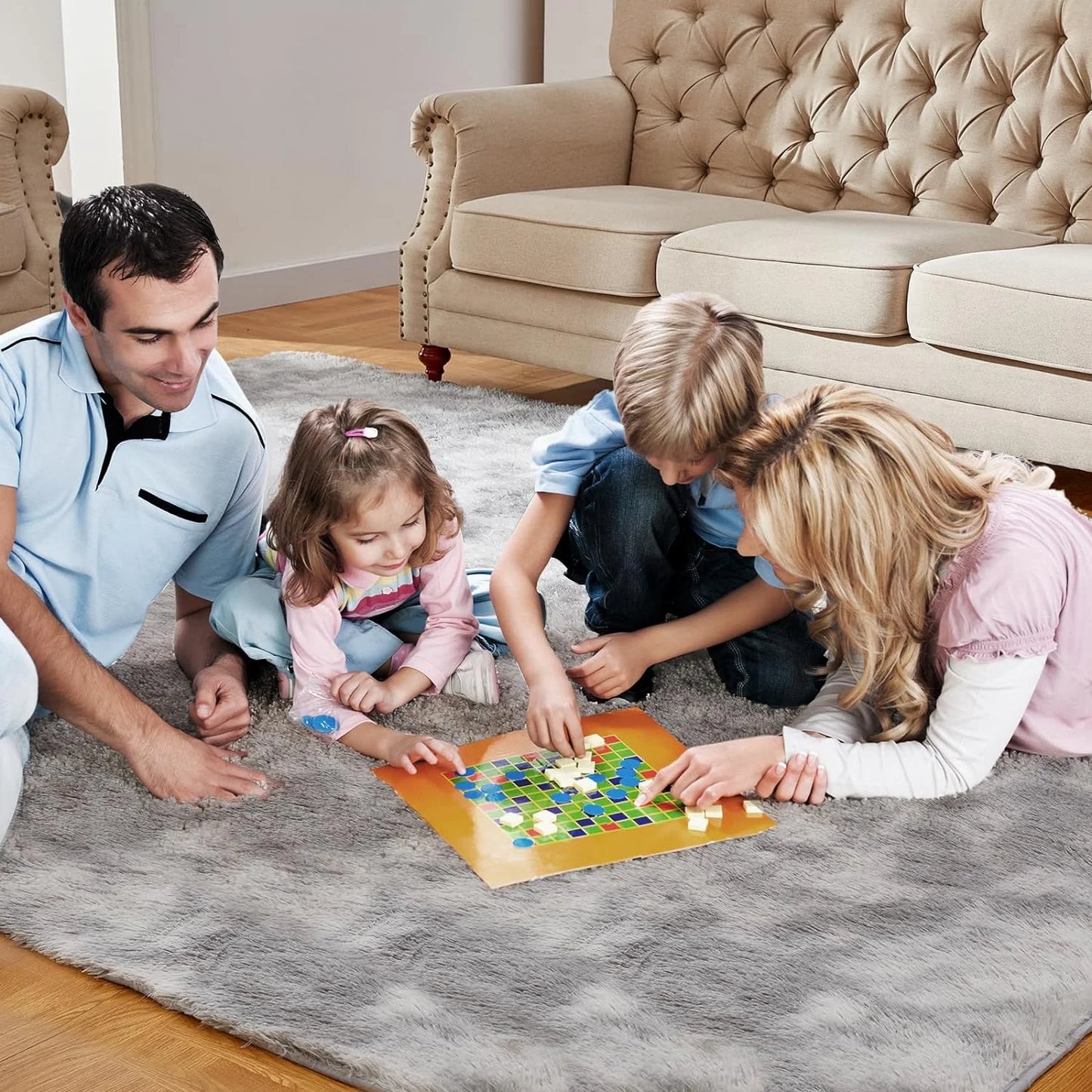 Area Rug for Bedroom,6.5'X7.5',Fluffy Shag Rug for Living Room,Furry Carpet for Kids Room,Shaggy Throw Rug for Nursery Room,Fuzzy Plush Rug,Gray Carpet,Rectangle, Room Decor for Baby