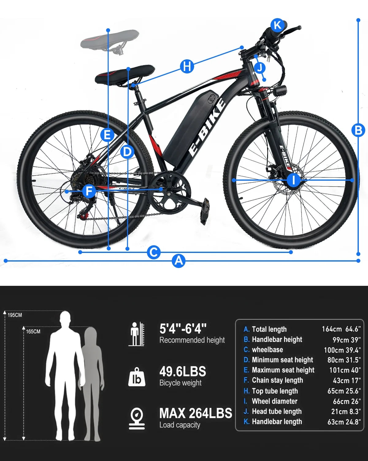 Electric Bike for Adults 750W Peak Motor, 25 Mph Ebike, 26" Tire Electric Bicycles with Max 15° Uphill, 36V 12Ah Battery, 45 Miles PAS Range, E Bikes for Adults and Teens,E-Mountain Bike, UL 2849