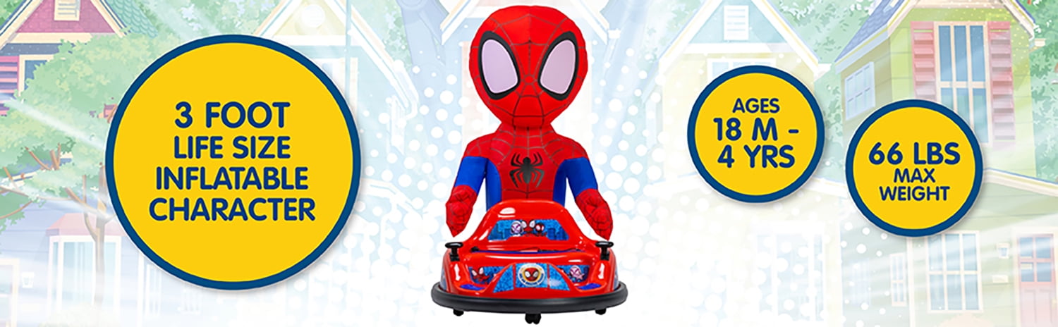 Marvel Spidey Imaginair 6V Ride-On Bumper Car with Inflatable Character