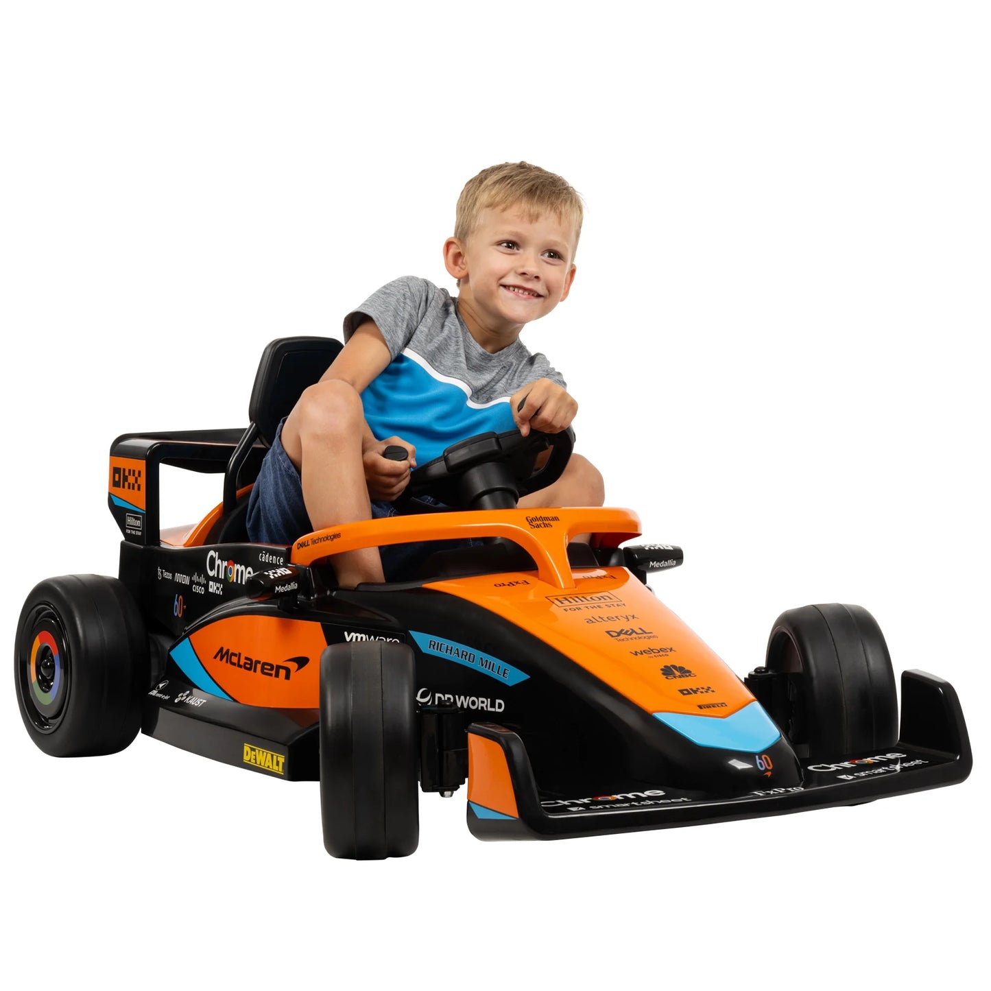 12V Mclaren Formula 1 Kids Ride-On Car with Remote Control, Ages 3–5, Black - One Unit