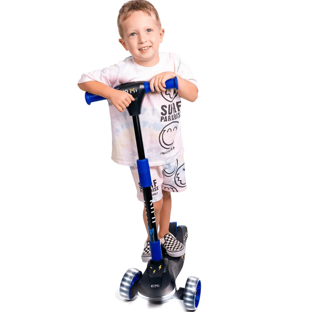 Foldable 3-Wheel Electric Scooter for Kids, Adjustable, Age 2-9, 5Mph, Lights, 10 Miles Range, Charger Included