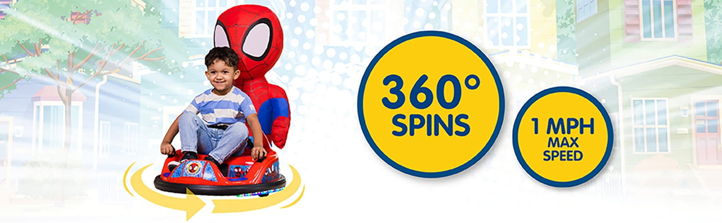Marvel Spidey Imaginair 6V Ride-On Bumper Car with Inflatable Character