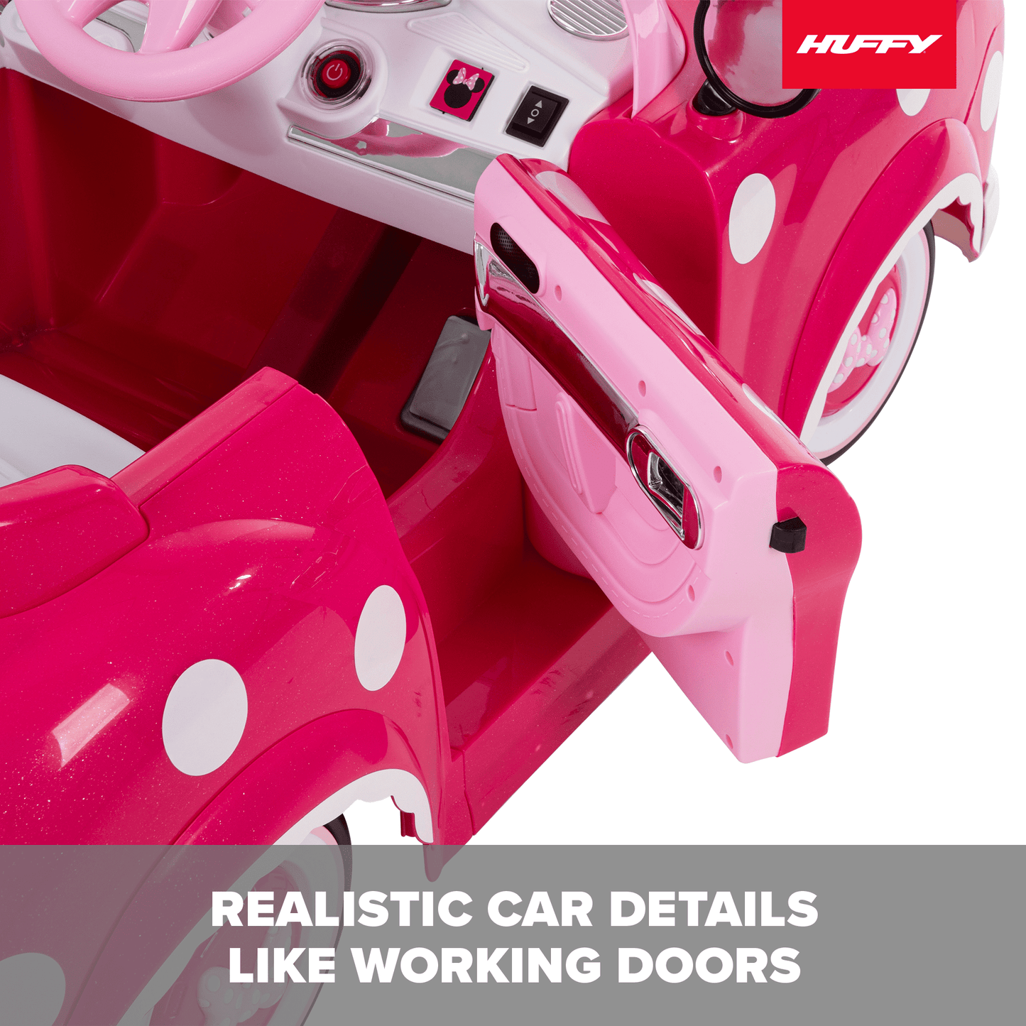 6V  Disney Minnie Mouse Battery-Powered Ride-On Car, Kids Ages 3+ - Pink, One Unit