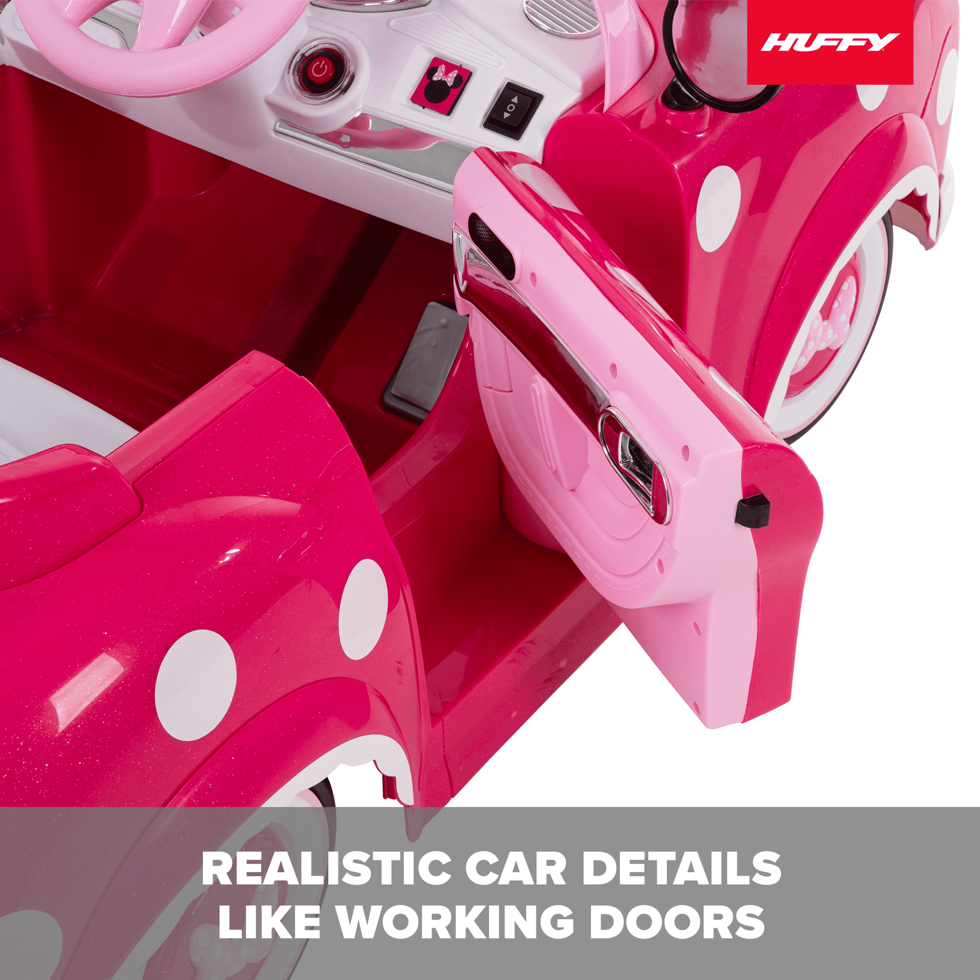 6V  Disney Minnie Mouse Battery-Powered Ride-On Car, Kids Ages 3+ - Pink, One Unit