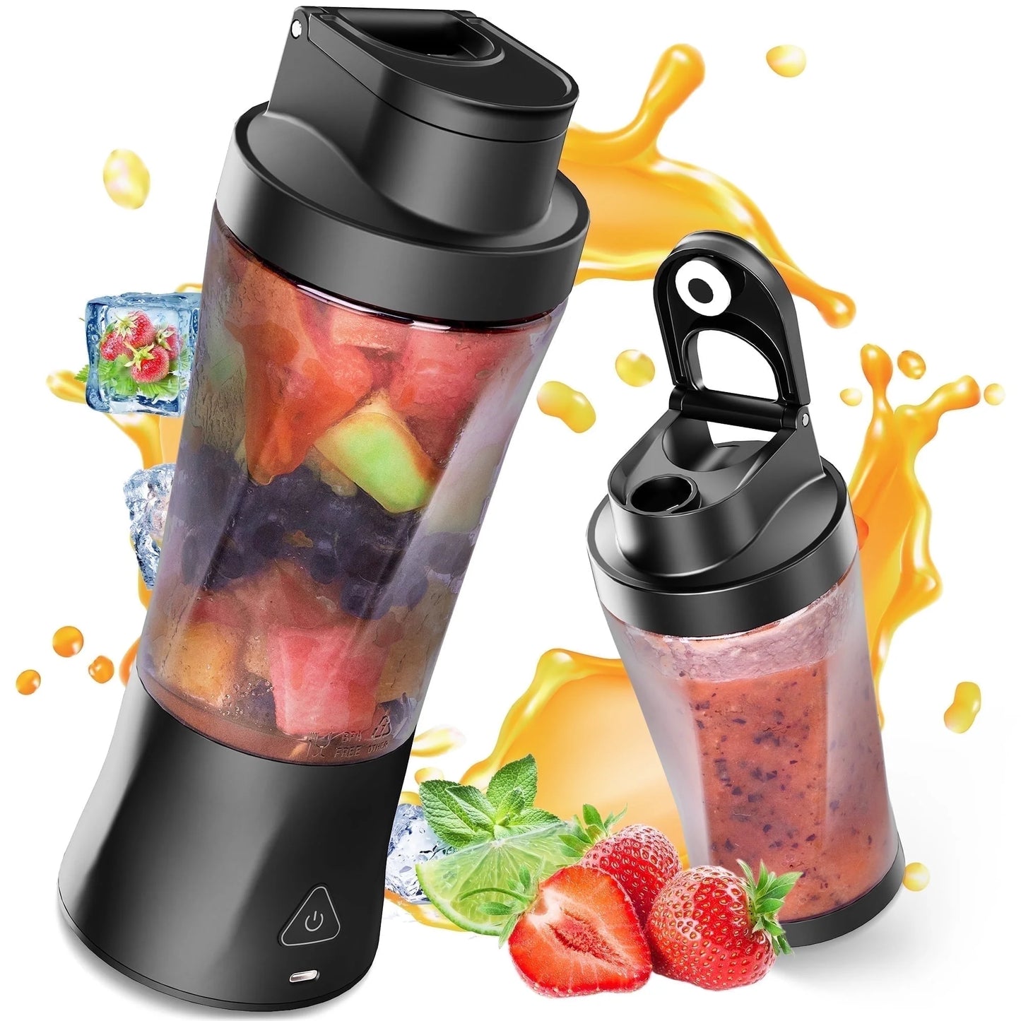 Fit Compact Personal Blender, 24 Oz Portable Blender for Smoothies, Shakes, Cordless Powerful Blending, with Leakproof-Lid