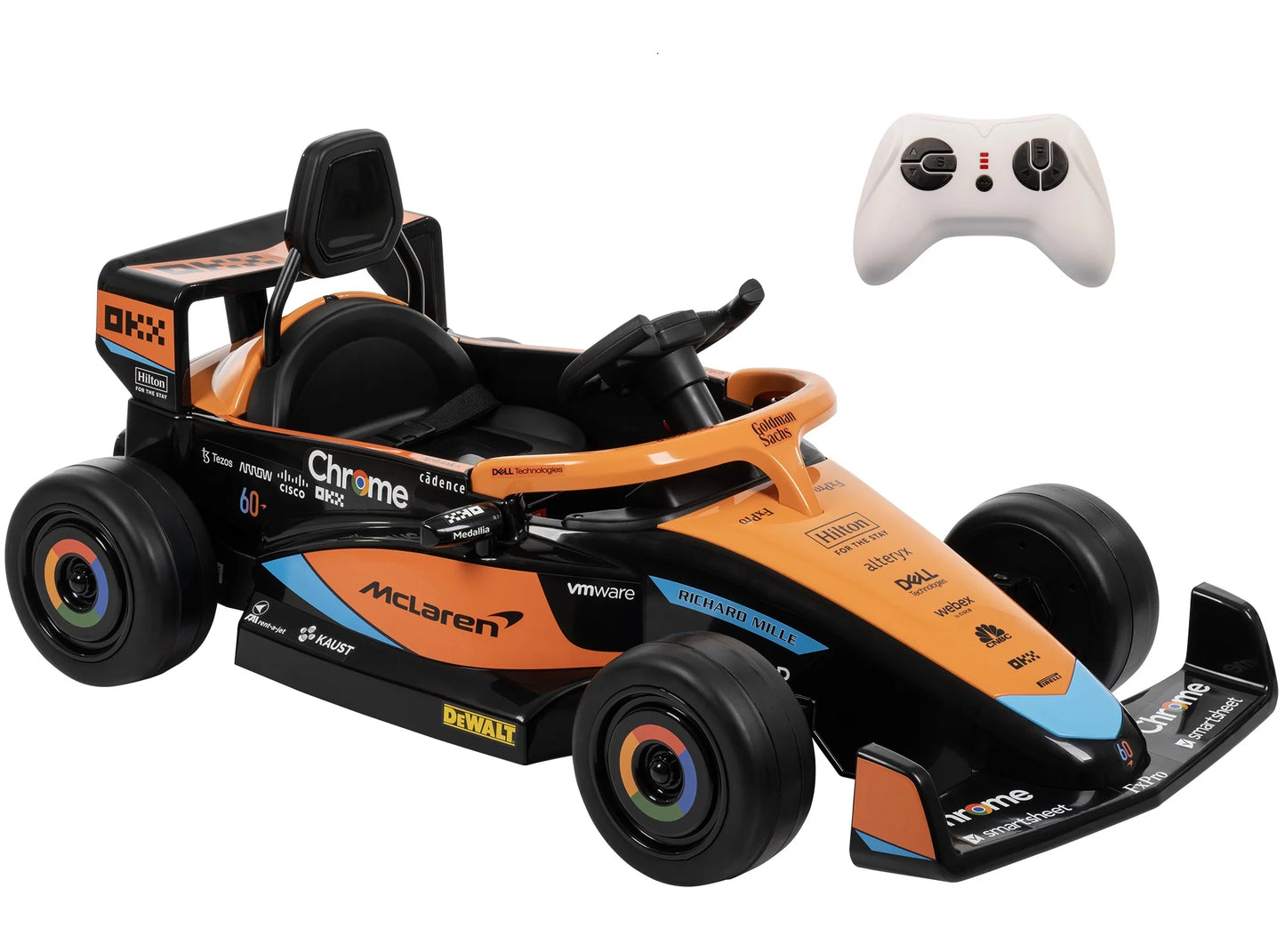 12V Mclaren Formula 1 Kids Ride-On Car with Remote Control, Ages 3–5, Black - One Unit