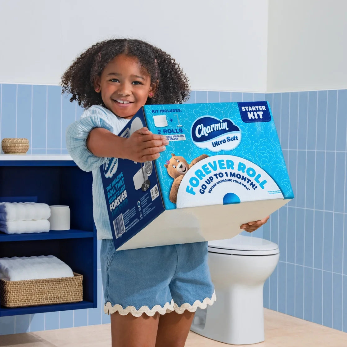 Toilet Paper Ultra Soft, Forever Roll Starter Kit, 1 Holder, 2 Rolls, 2-Ply Bath Tissue